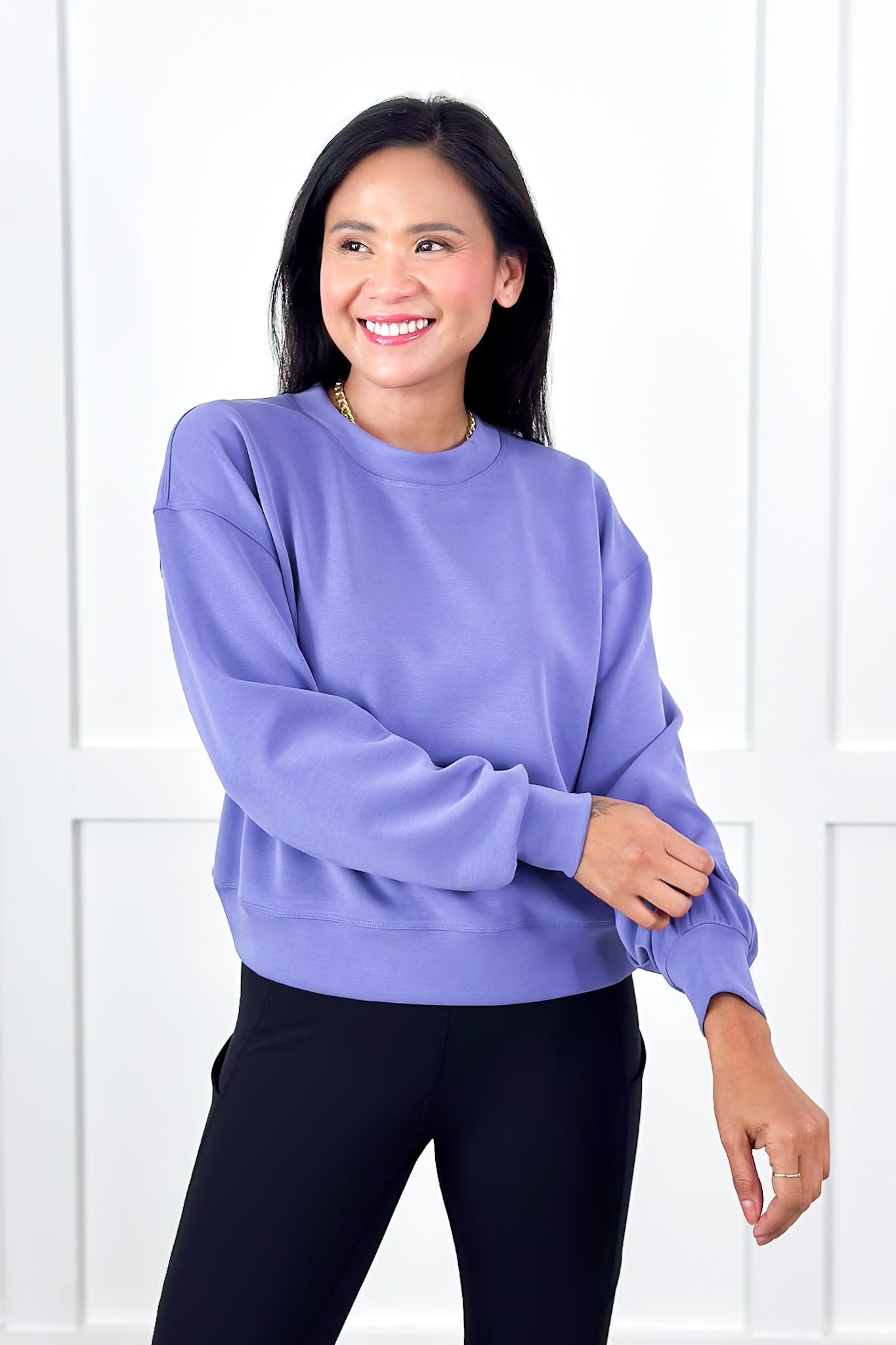 Door Buster! Solid Soft Scuba Long Sleeve Crew Neck Sweatshirt