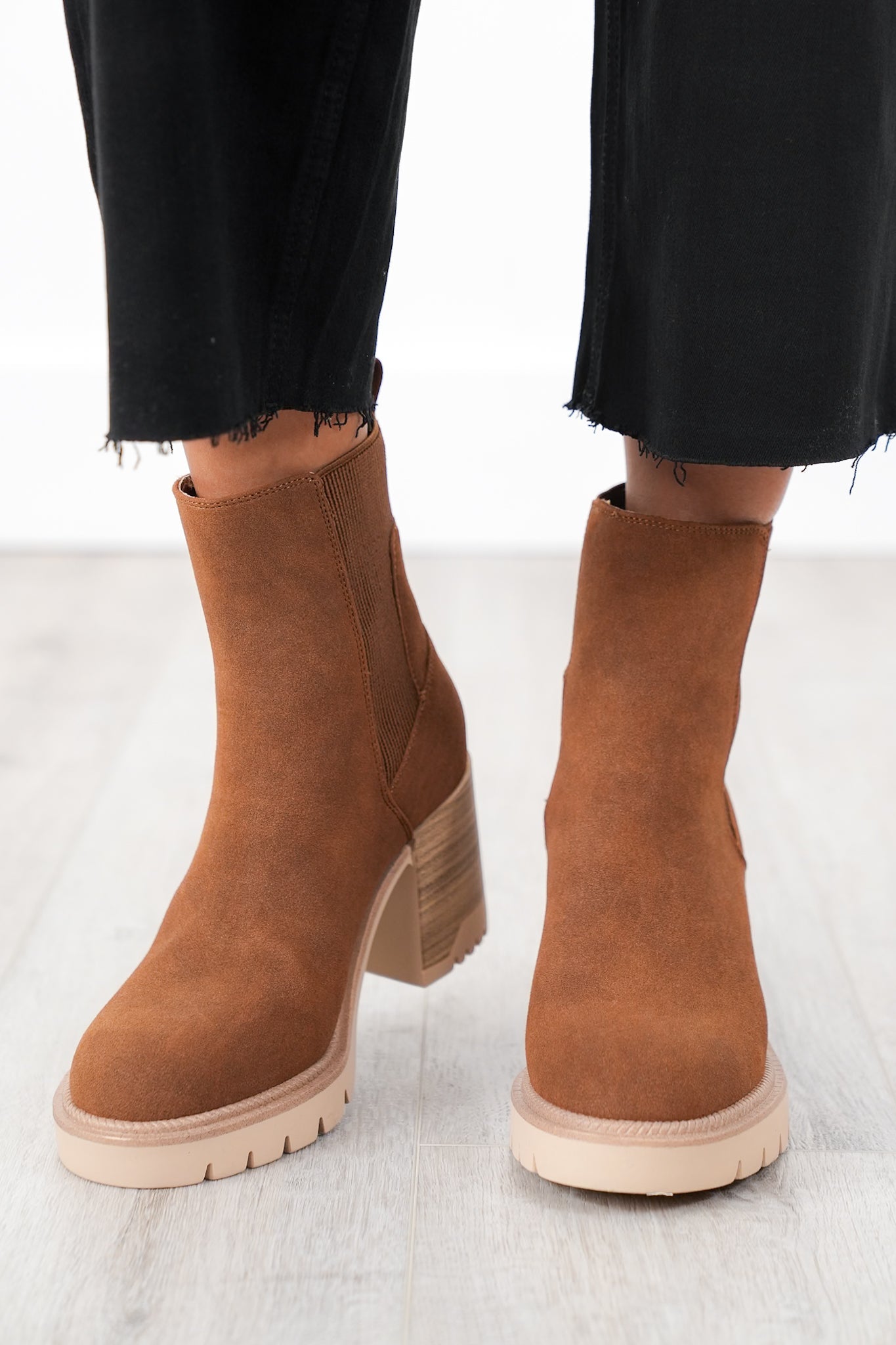 MIA Vegan Nubuck Ankle Boot with Chunky Heel