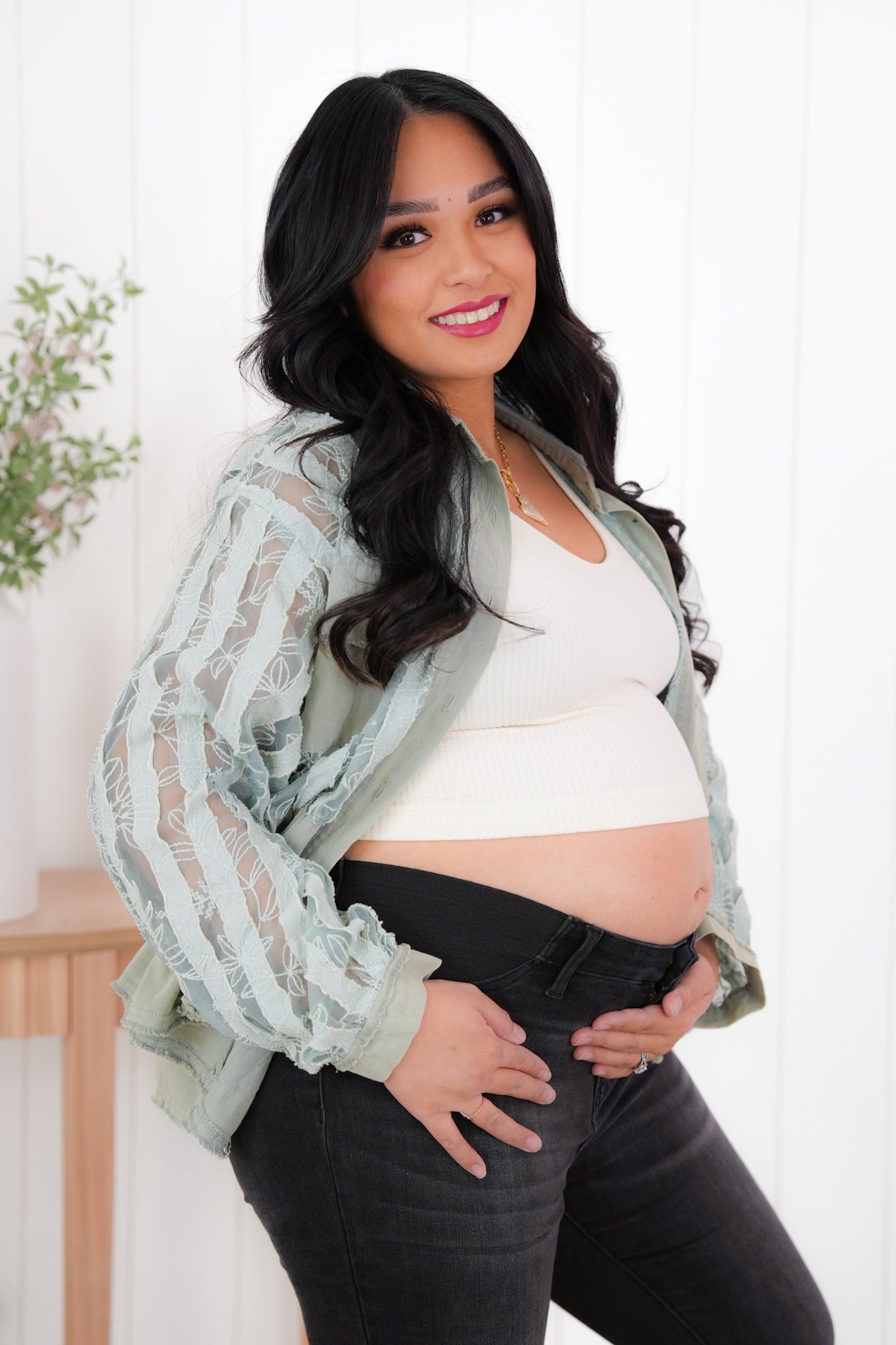 Judy Blue Maternity Non-Distressed Black Skinny Jeans