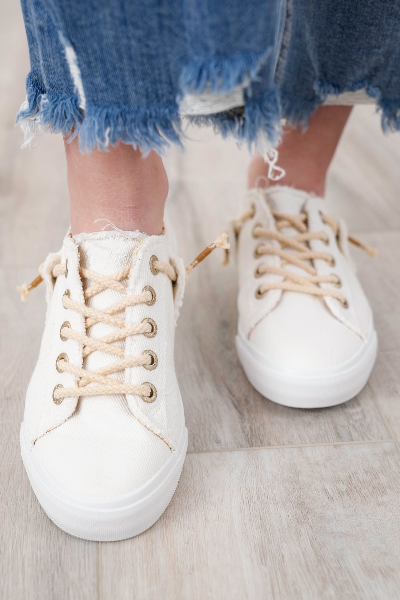 Blowfish Textured Sneaker with Patterned Inner Lining and Braided Laces