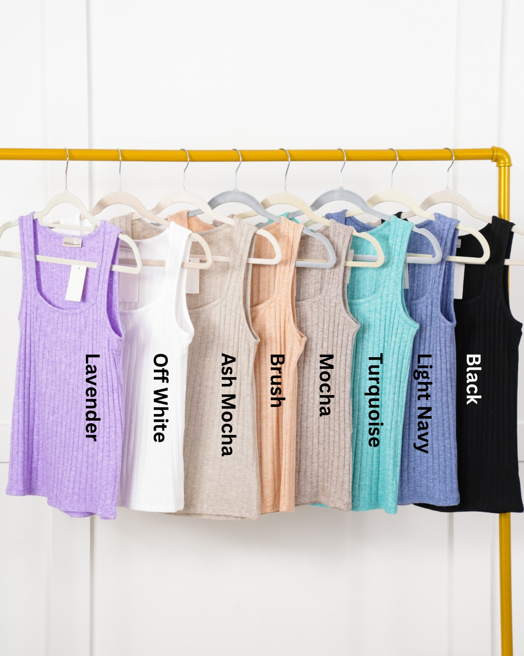 Door Buster! Zenana Square Neck Ribbed Sleeveless Top