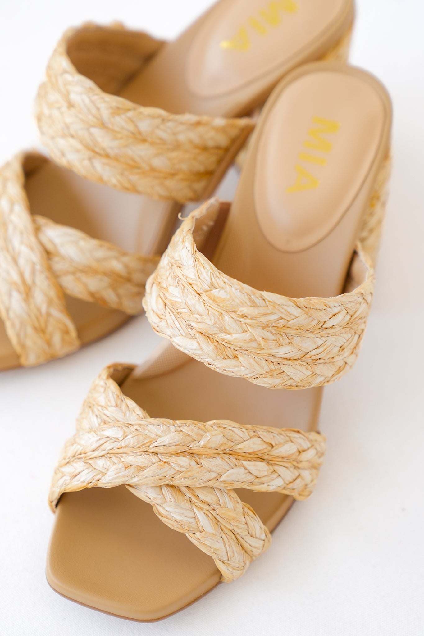 MIA Open Toe Mule Sandal with Braided Straps