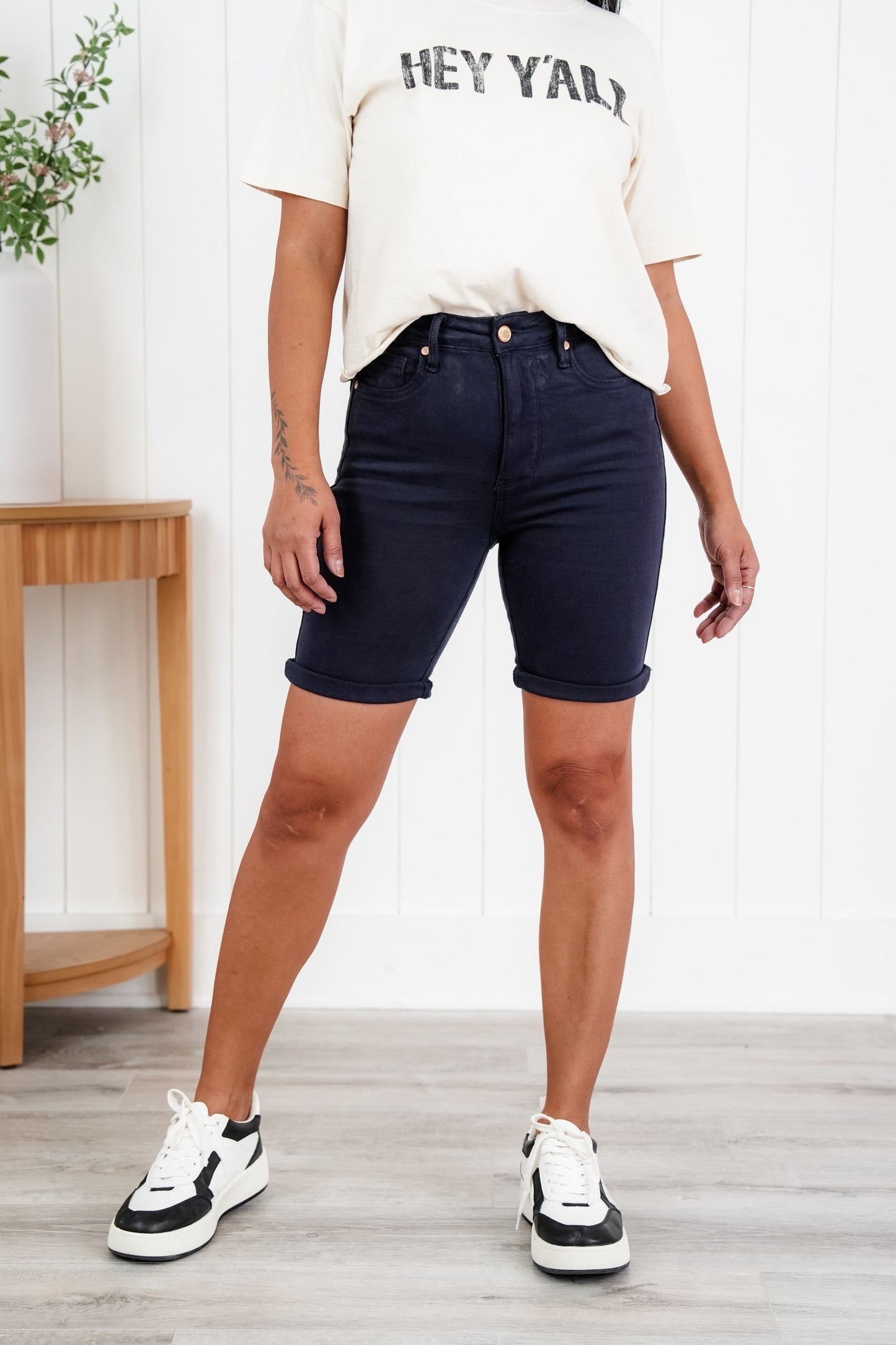 Judy Blue Rock Your Body Tummy Control Bermuda Shorts