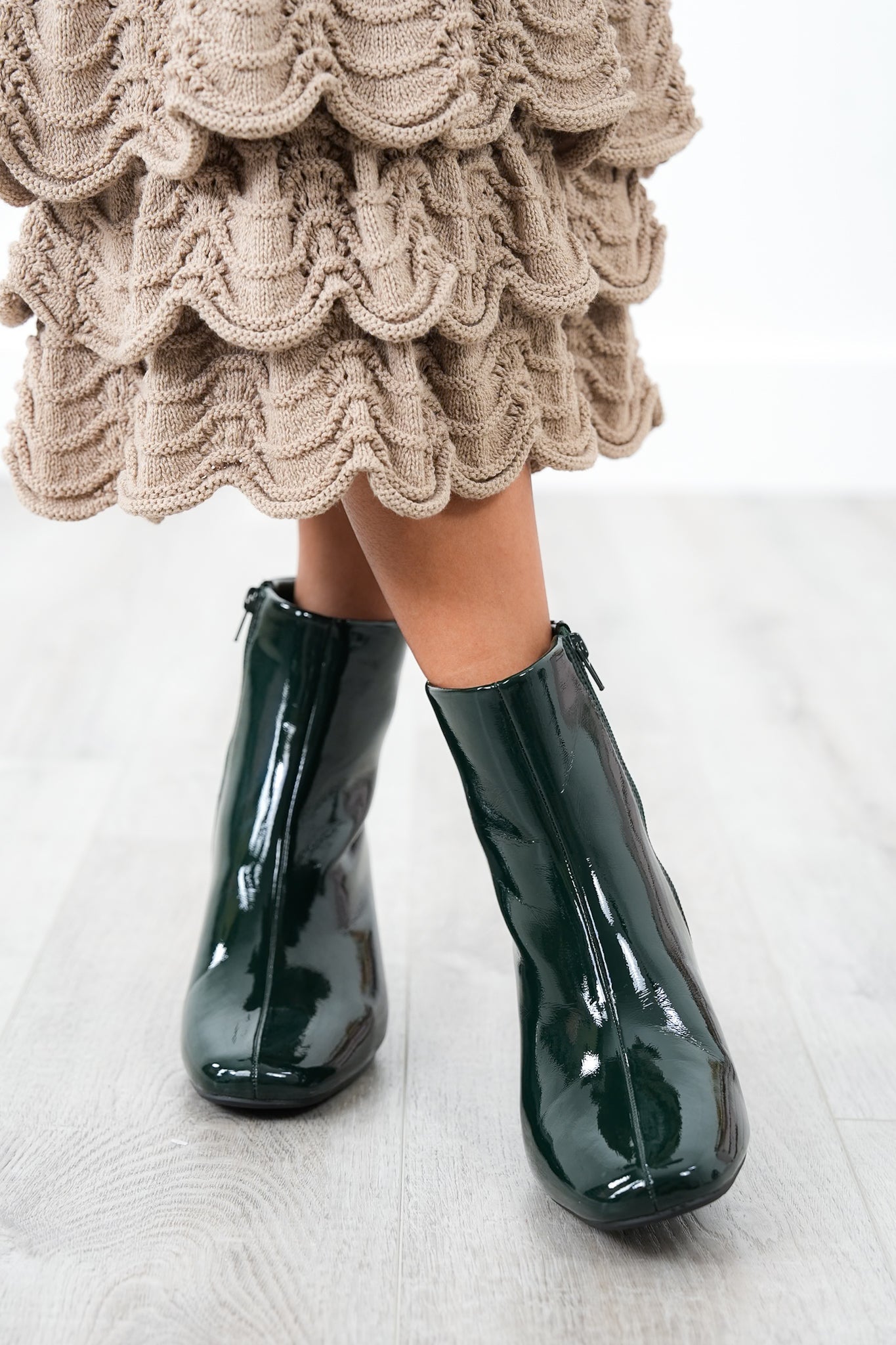 Glossy Block Heel Ankle Bootie (Multiple Colors)