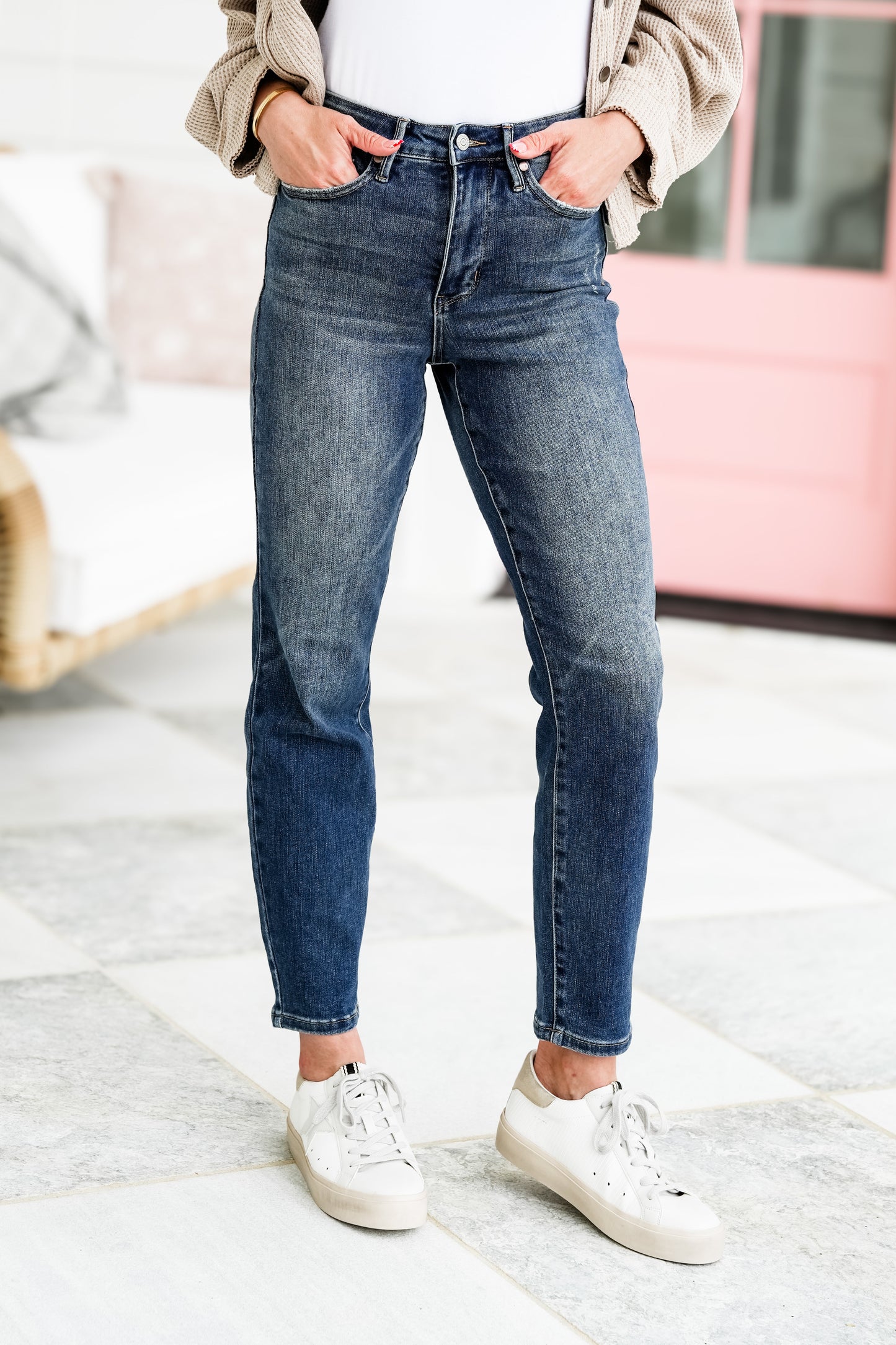 Judy Blue Jolene High Rise Dark Wash Tummy Control Slim Jeans