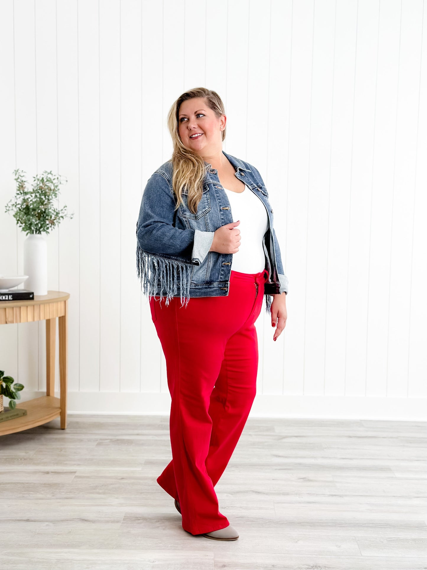 Judy Blue Red Hot High Rise Red 90's Straight Leg Jeans