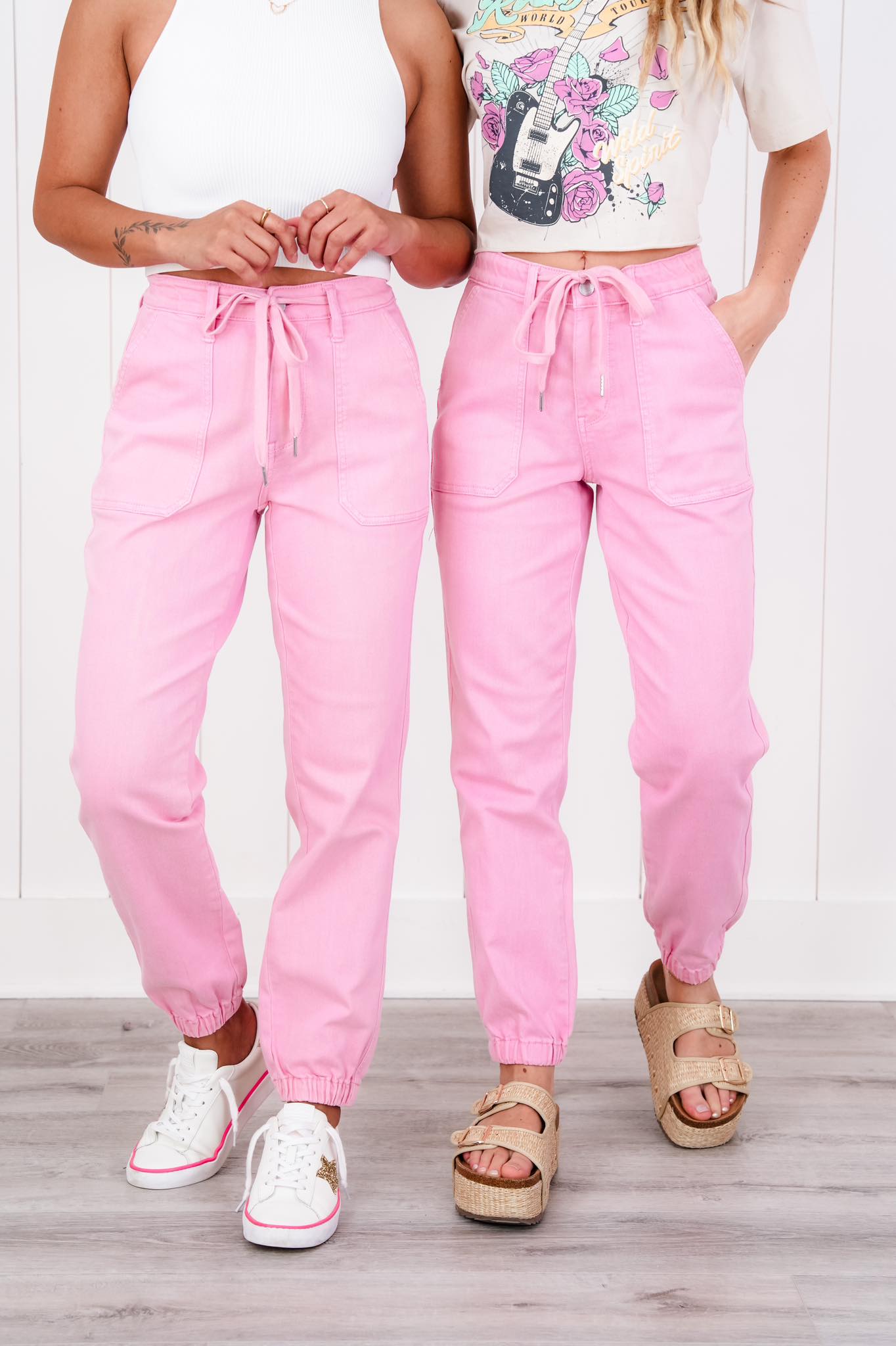 Judy Blue Airplane Mode High Rise Light Pink Jogger