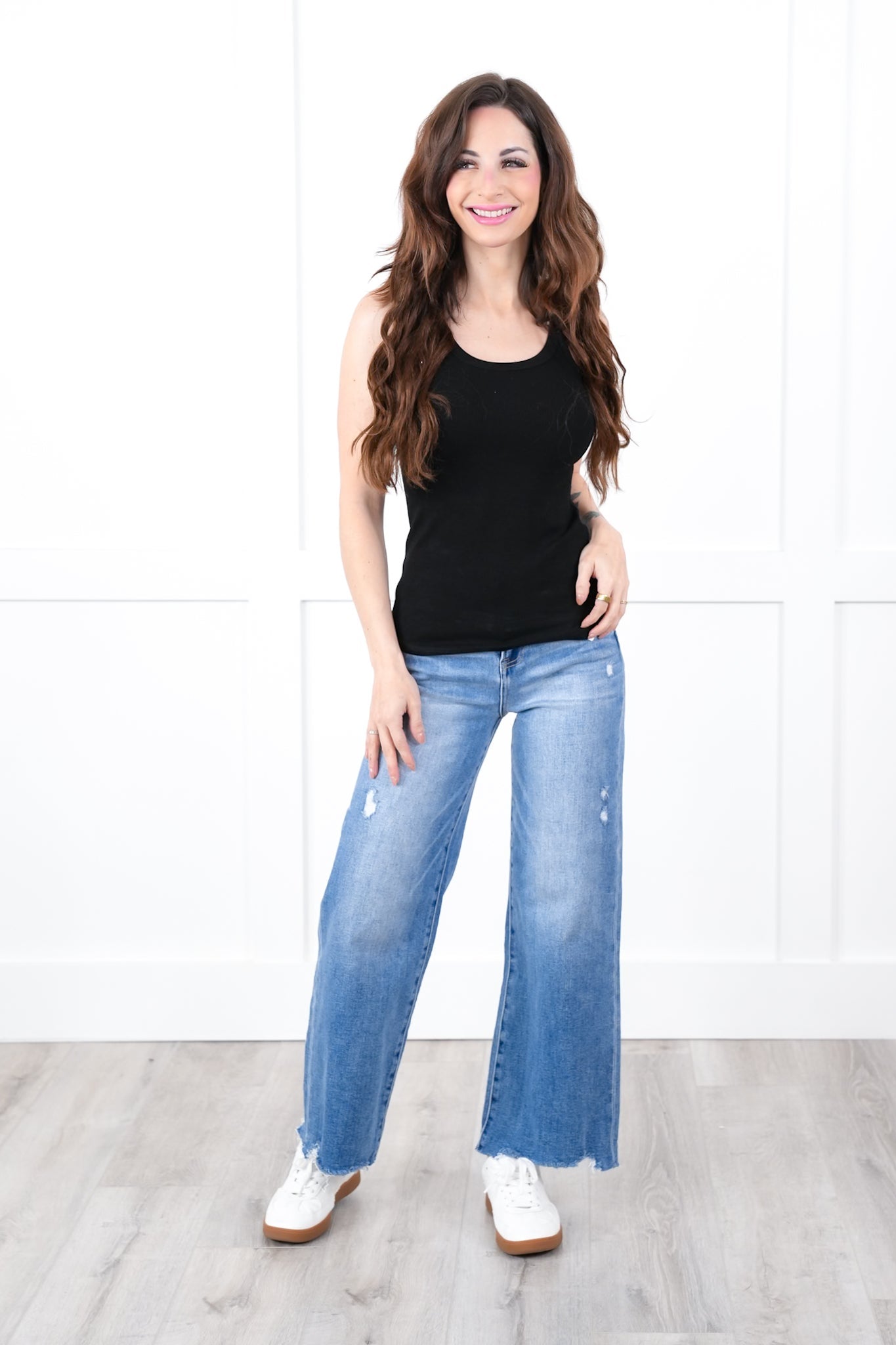 Basic Solid Ribbed Knit Tank Top