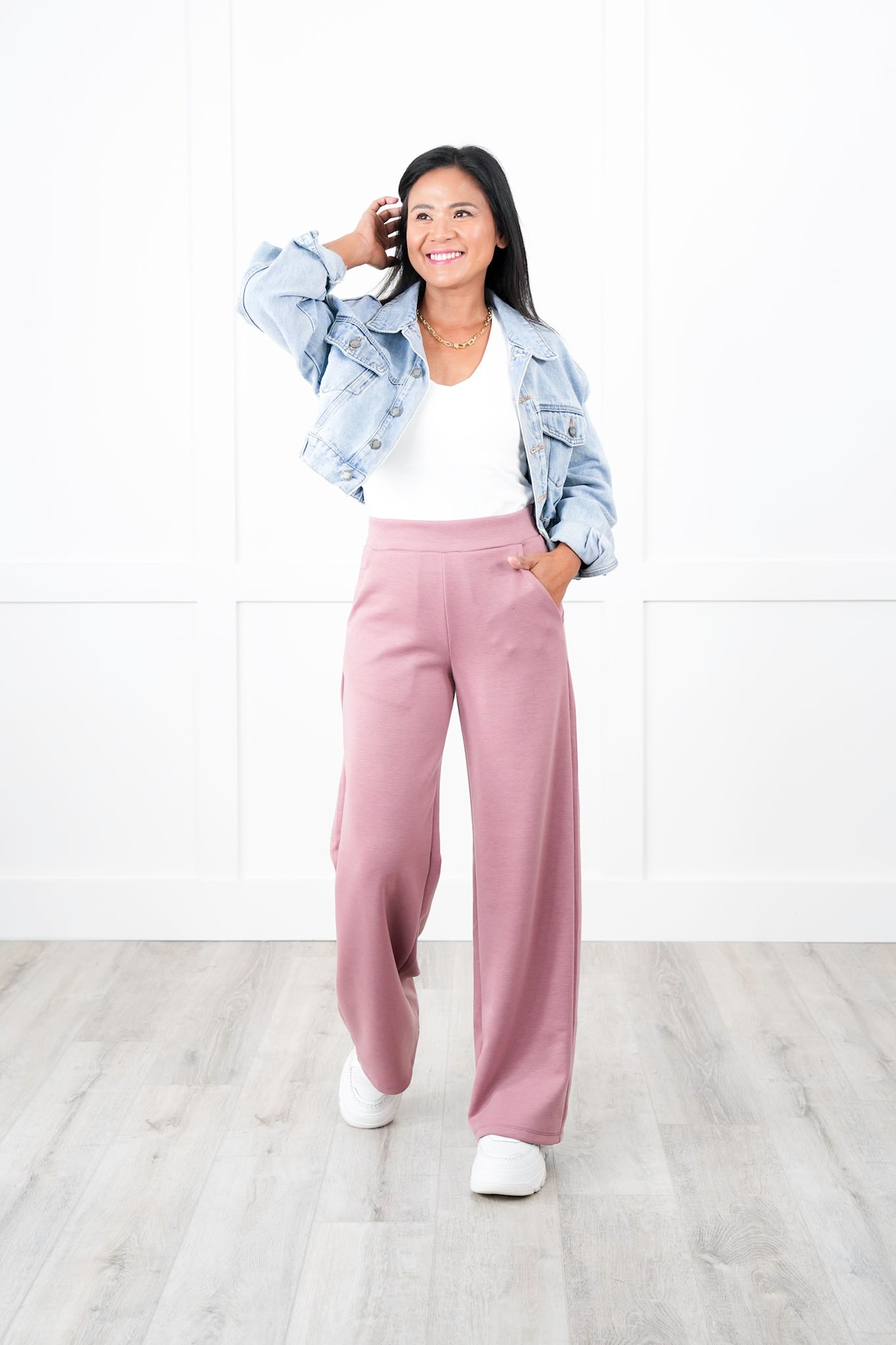 Door Buster!! Plus/Reg Solid Knit Straight Leg Pull On Pants