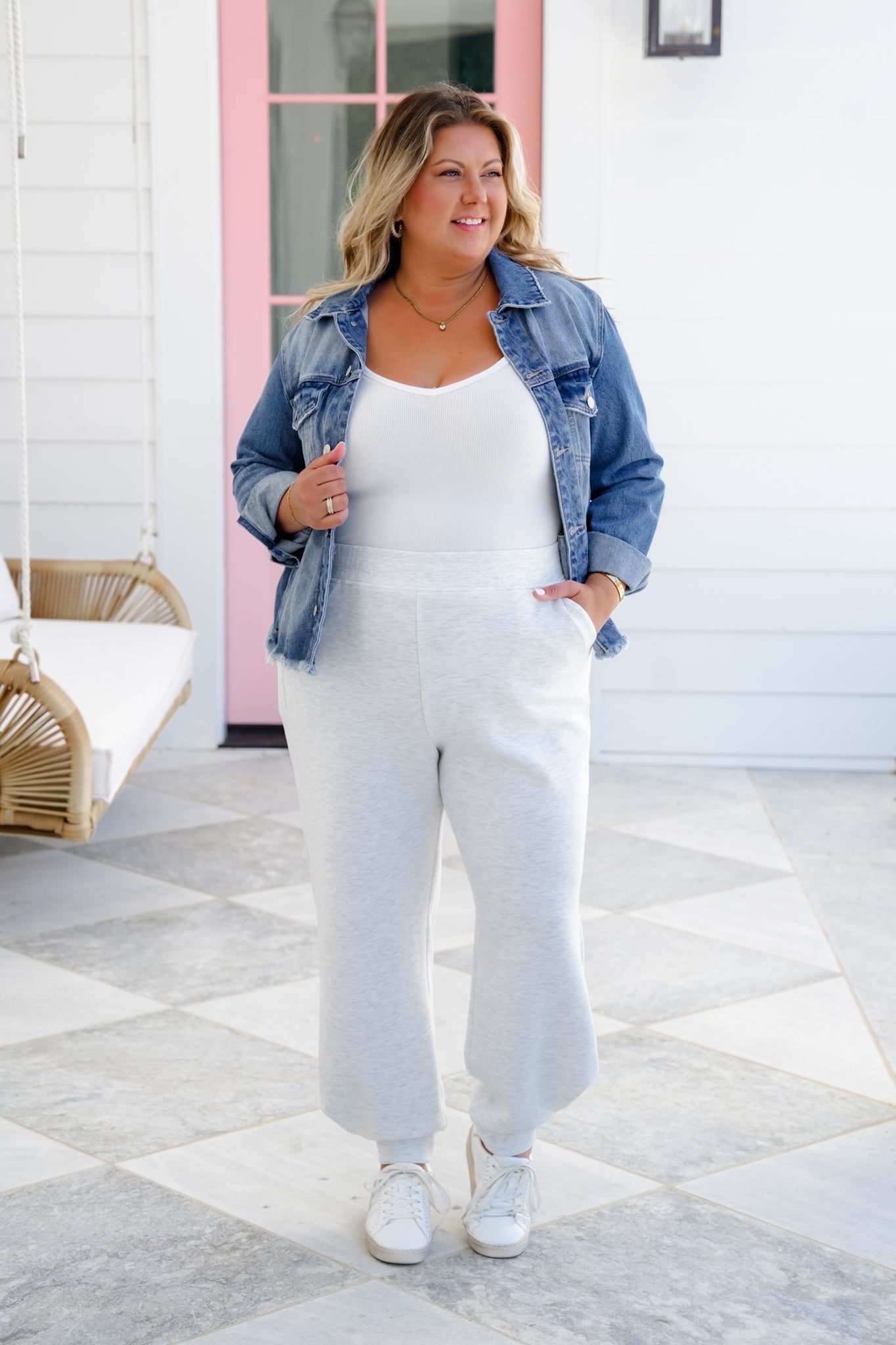 Plus/Reg Scuba Elastic Waistband Joggers With Pockets