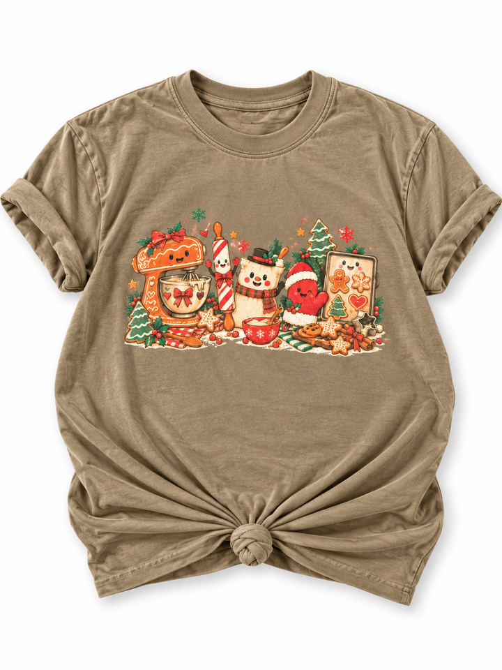 Plus/Reg Short Sleeve Christmas Baking Crew Christmas Graphic Tee