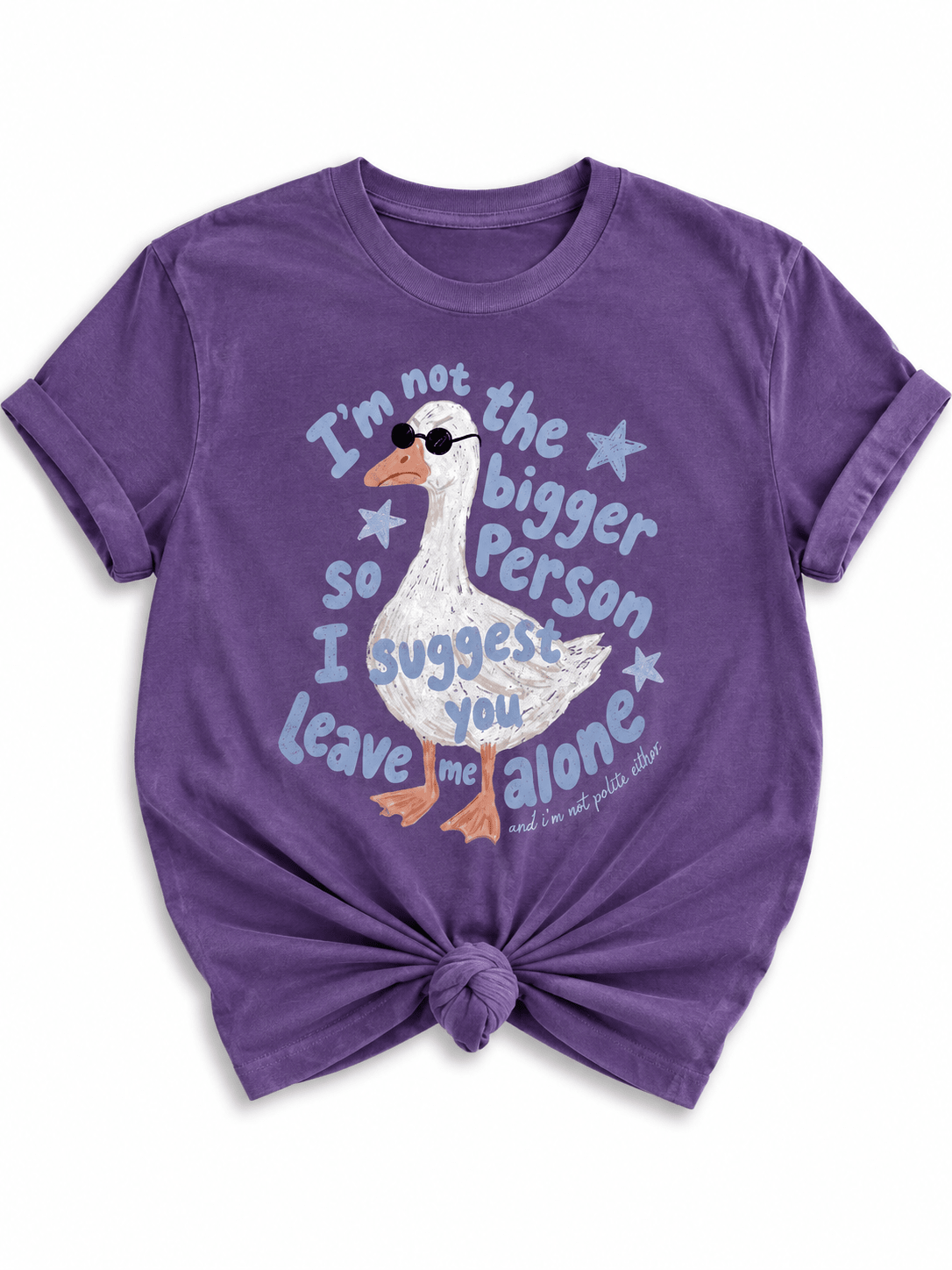 Plus/Reg Short Sleeve I'm not the Bigger Person Goose Graphic Tee - Freckled Poppy