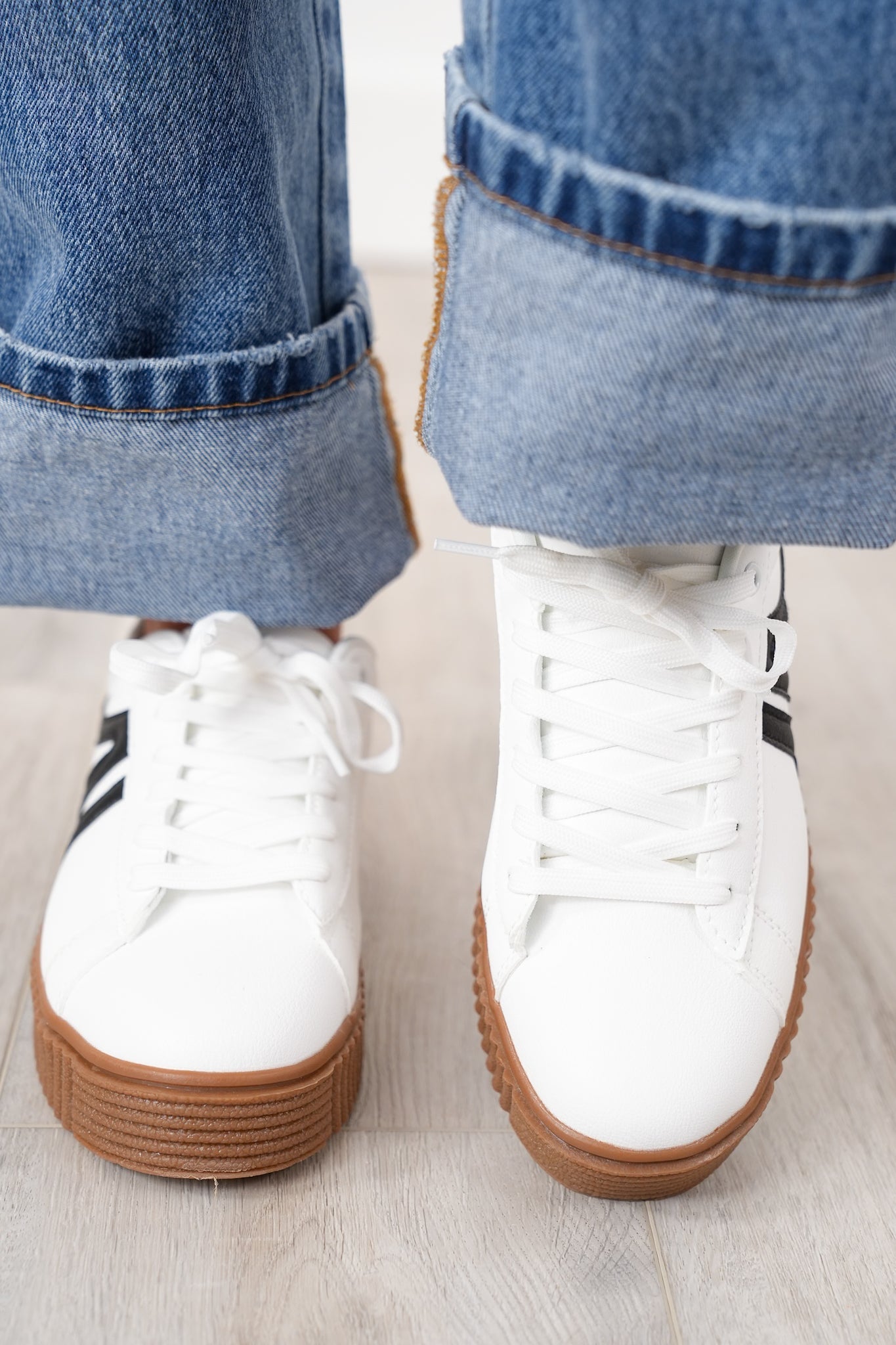 Low Top Platform Sneaker with Textured Sole