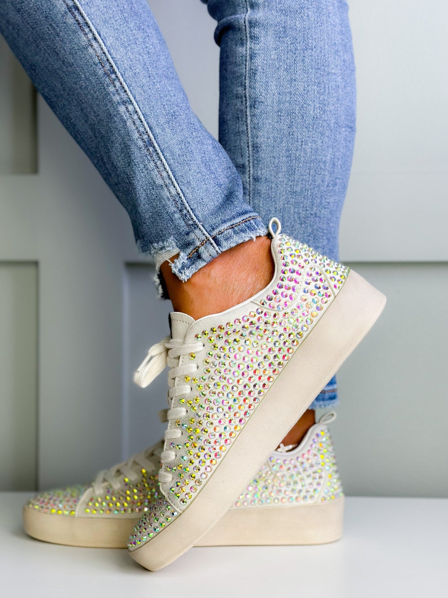 Silver Iridescent Bling Sneakers