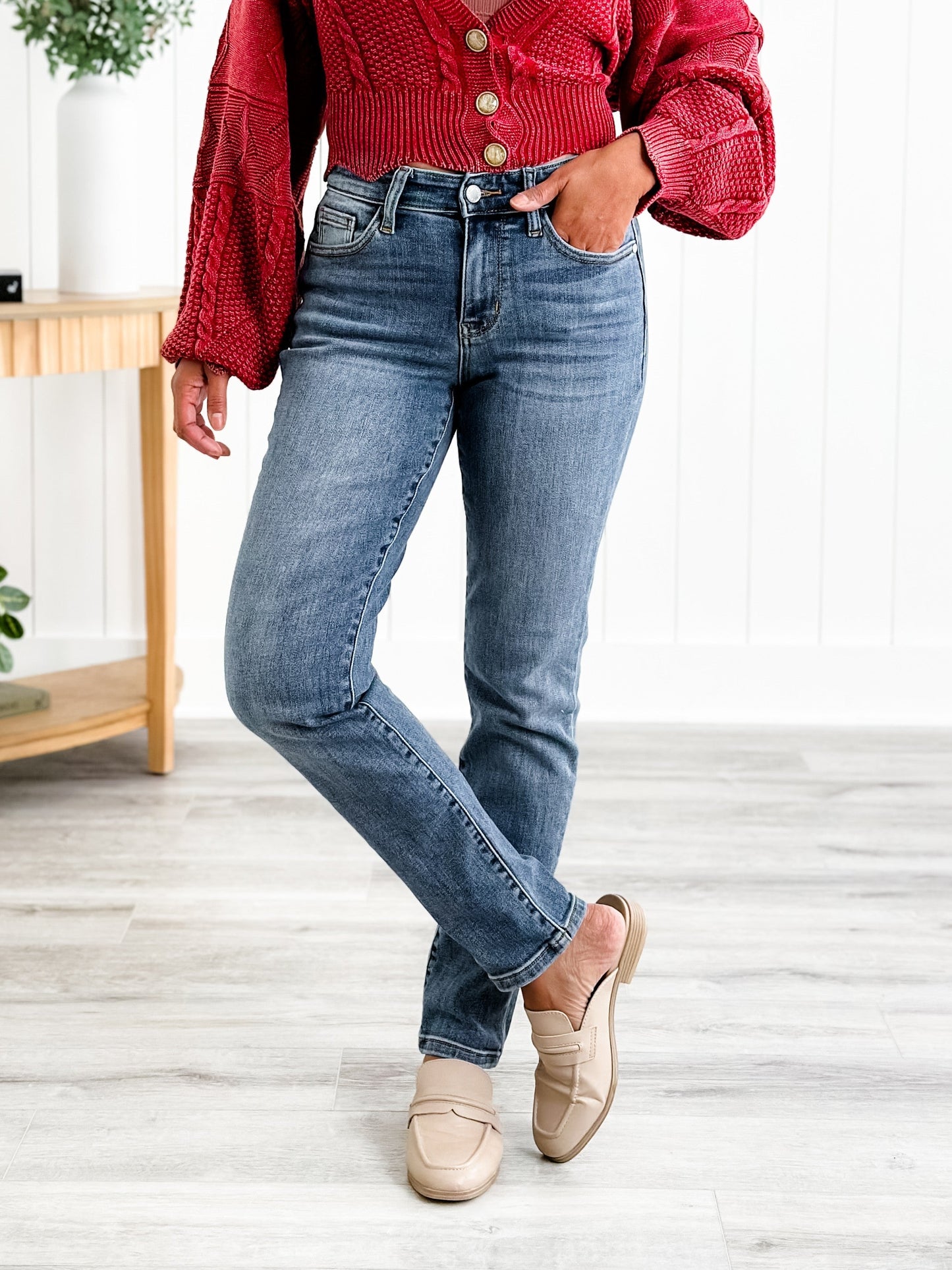 Judy Blue Friends Forever Medium Wash Mid Rise Classic Slim Fit Jeans