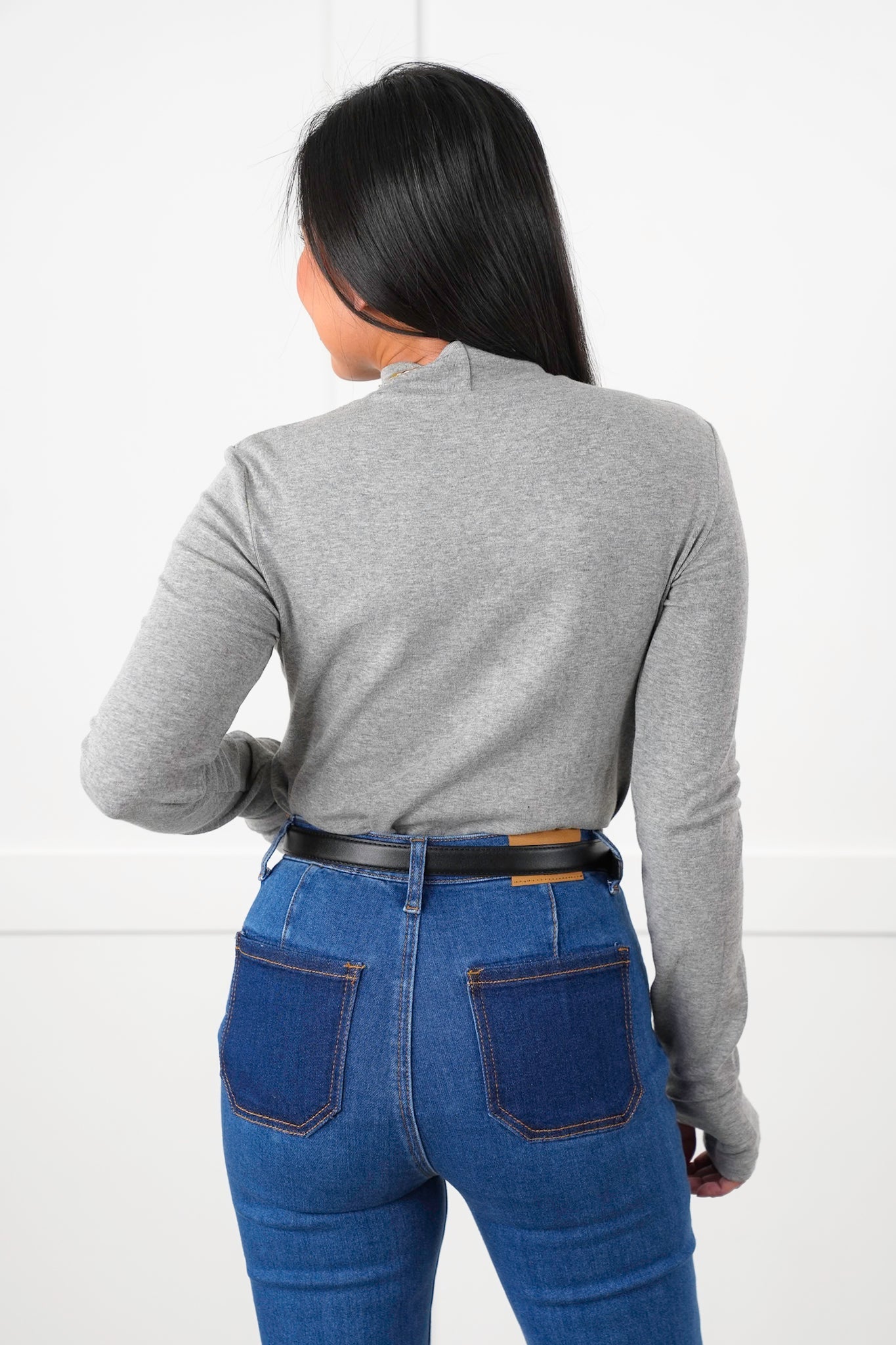 Basic Long Sleeve Mock Neck Top