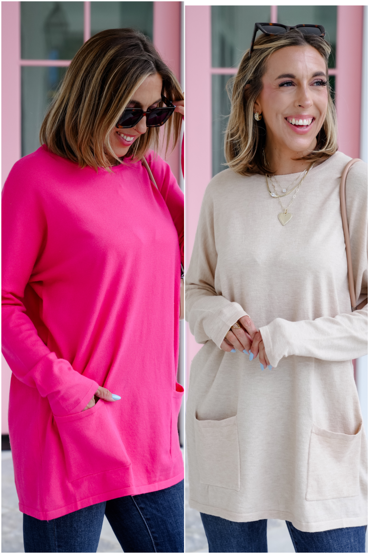 Restock! Oversized Long Sleeve Knit Sweater with Pockets (Multiple Colors)