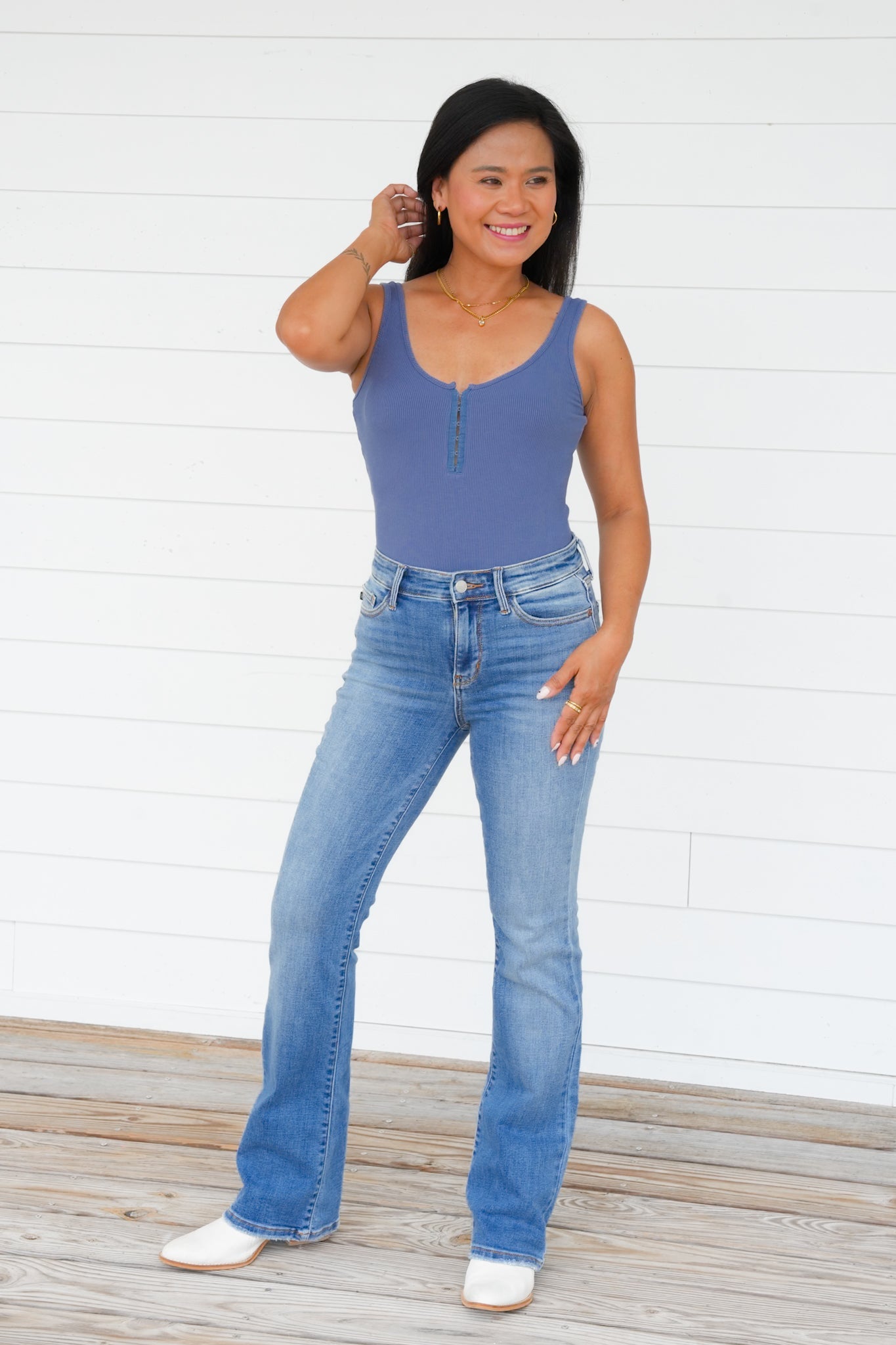 Ribbed Knit Sleeveless Scoop Neck Bodysuit (Multiple Colors)
