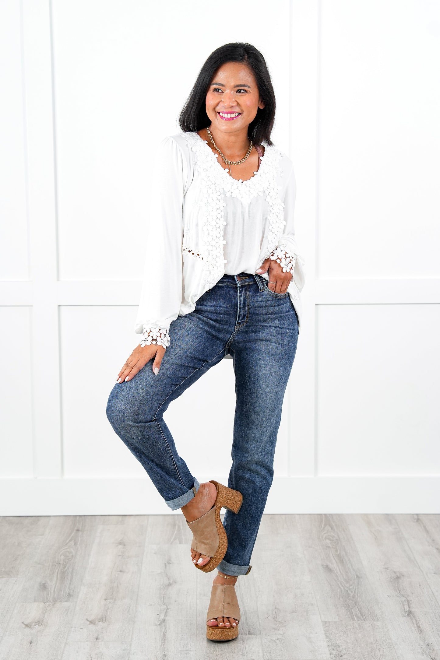 Judy Blue Bethany Bleach Dark Wash High Rise Bleach Splash Boyfriends