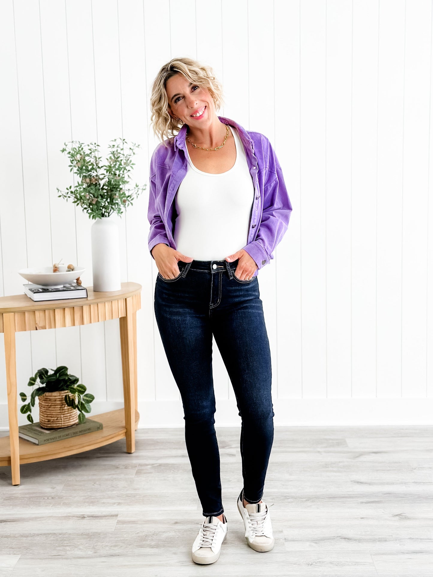 Lovervet High Rise Dark Wash Non Distressed Skinny Jeans