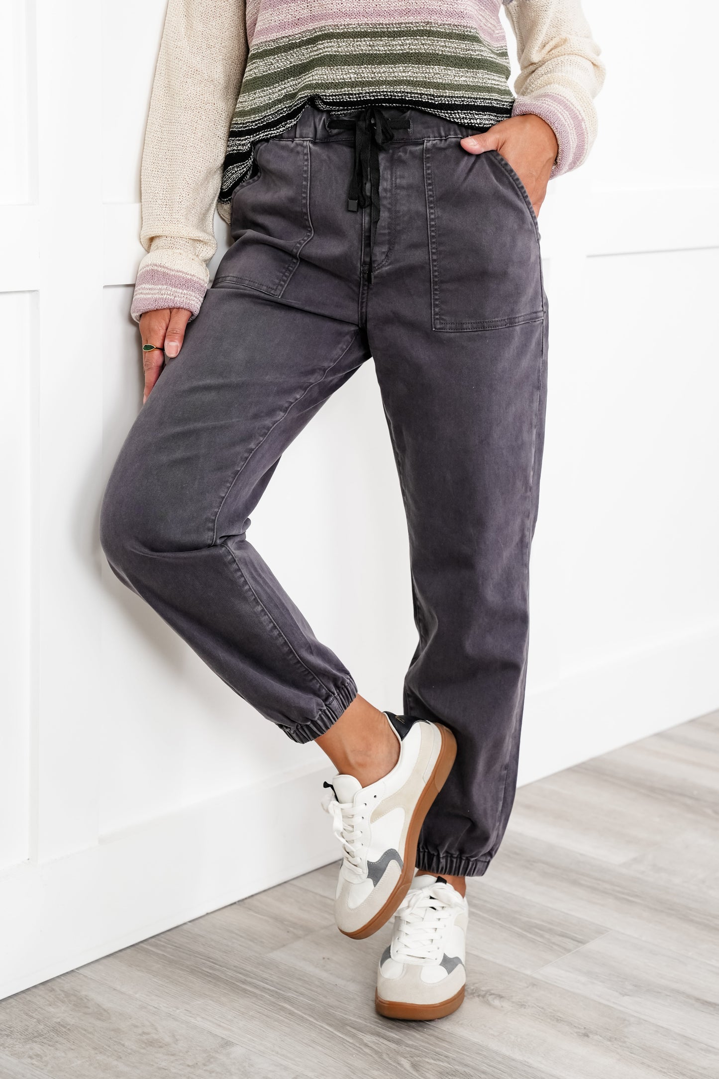 Mica High Rise Grey Cropped Joggers
