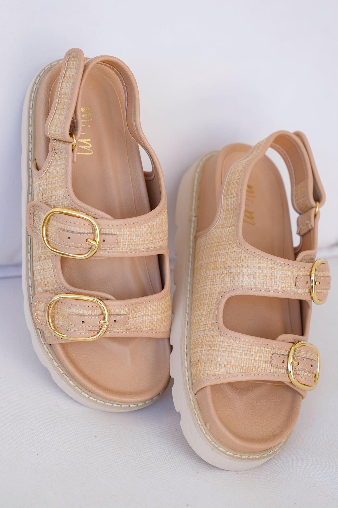Slingback Platform Sandal with Dual Adjustable Buckle Straps