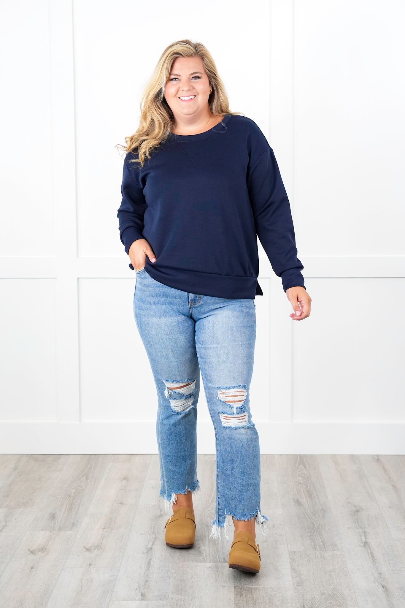Door Buster!!! Plus/Reg Super Soft Long Sleeve Round Neck Pullover Top