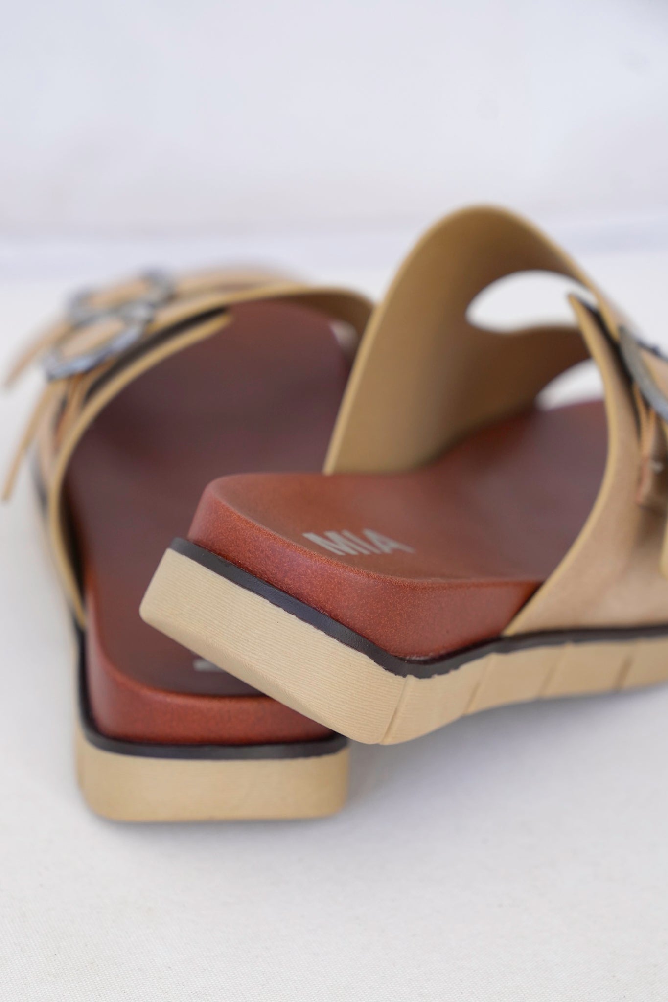 MIA Adjustable Double Buckle Slip On Sandal
