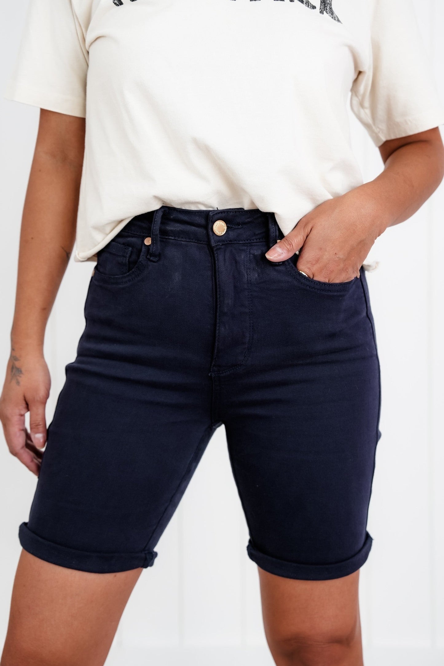 Judy Blue Rock Your Body Tummy Control Bermuda Shorts