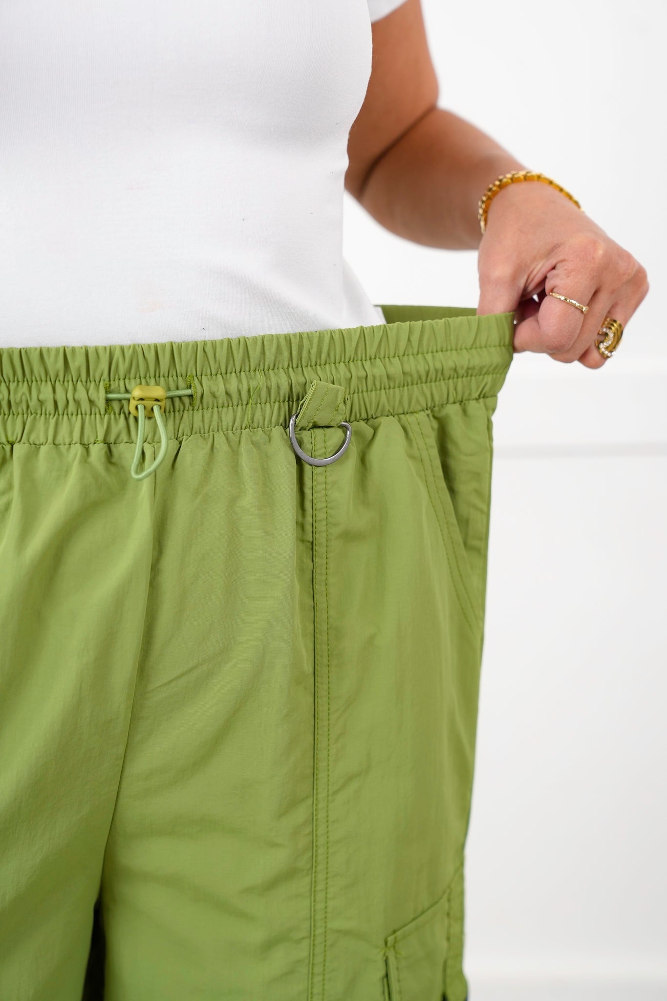 Elastic Waist Cargo Woven Jogger Pants