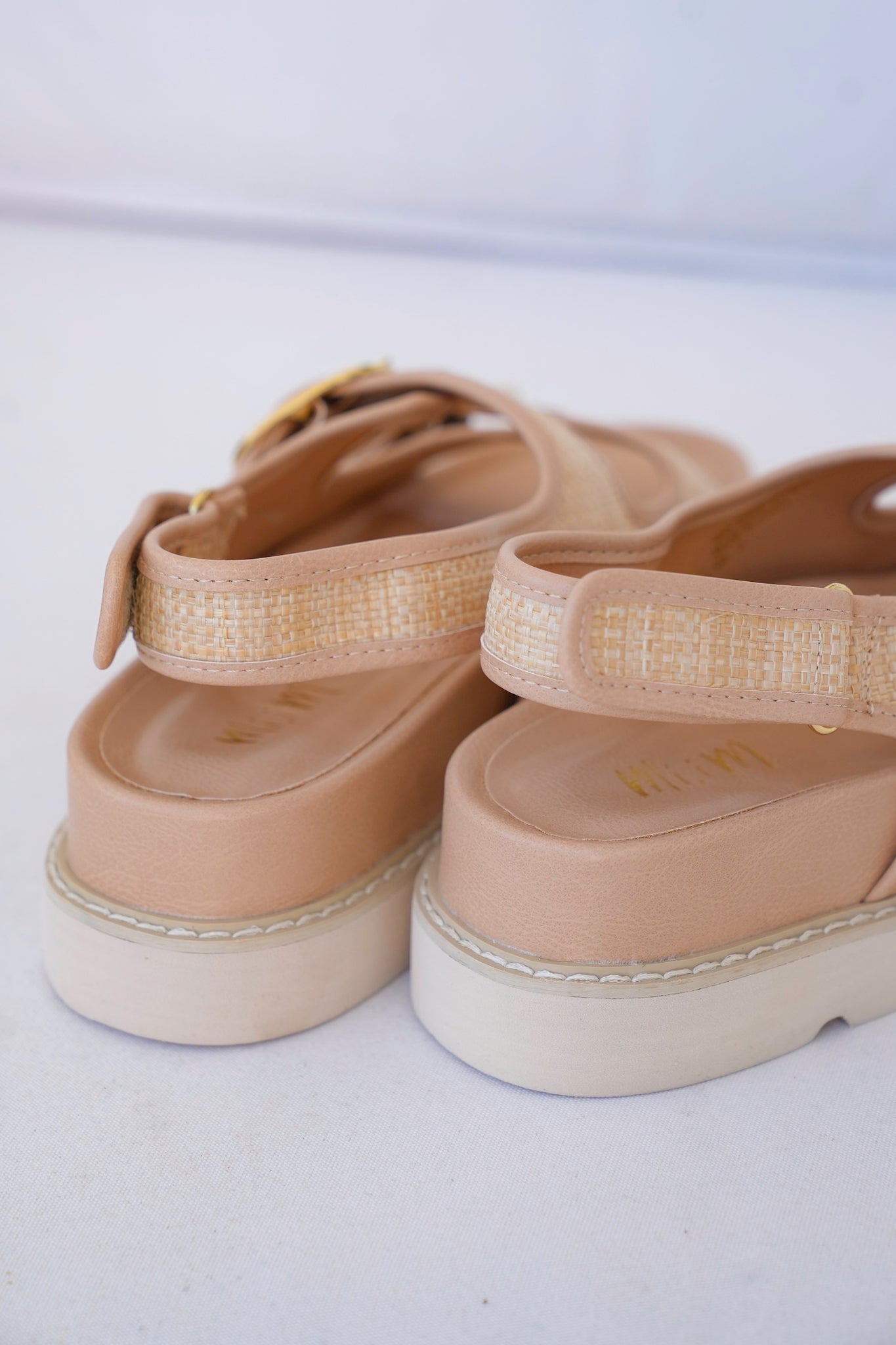 Slingback Platform Sandal with Dual Adjustable Buckle Straps