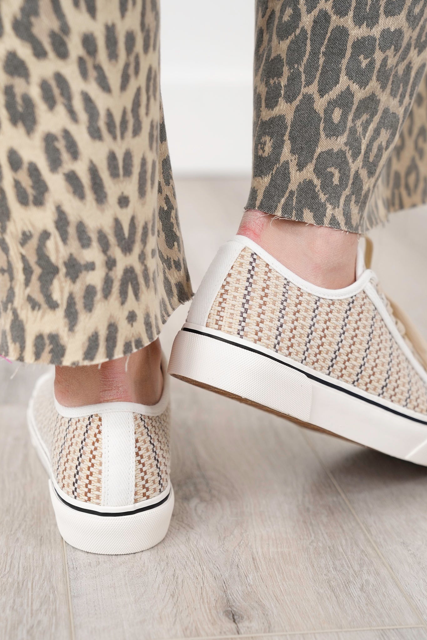 Corky's "Waiting List" Tan Woven Platform Sneakers