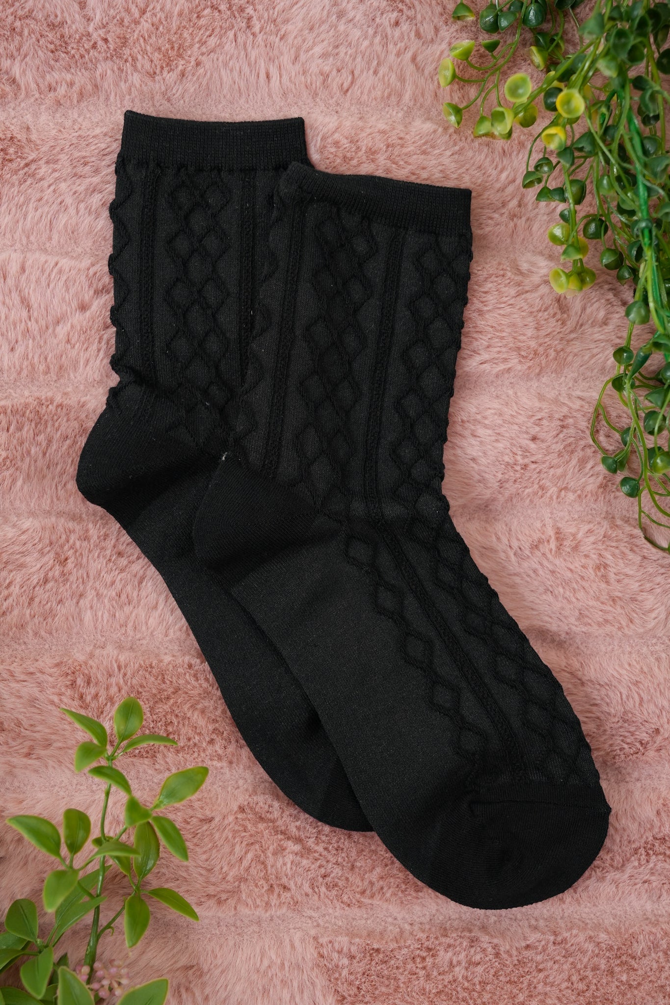 Solid Color Argyle Crew Socks