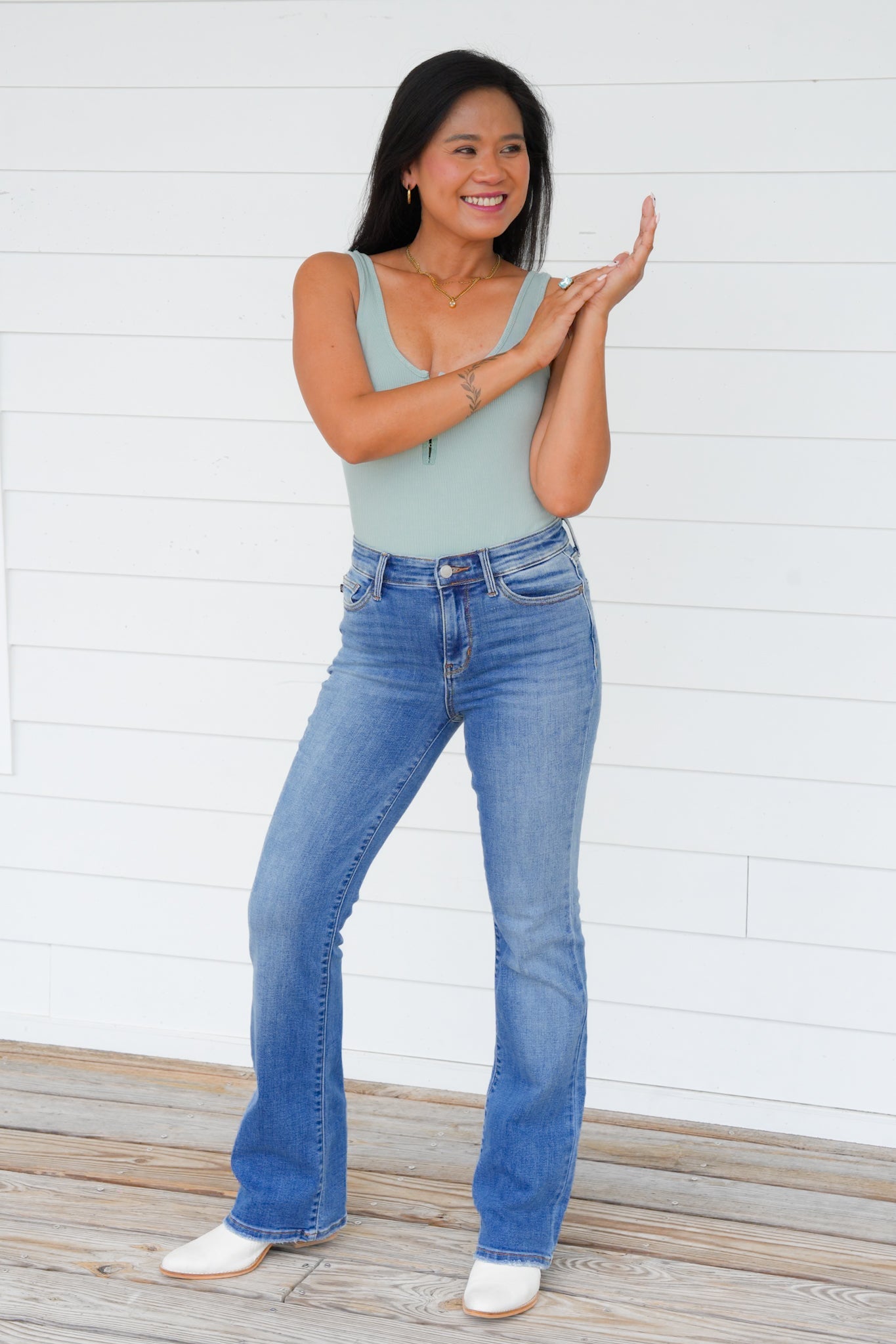 Ribbed Knit Sleeveless Scoop Neck Bodysuit (Multiple Colors)