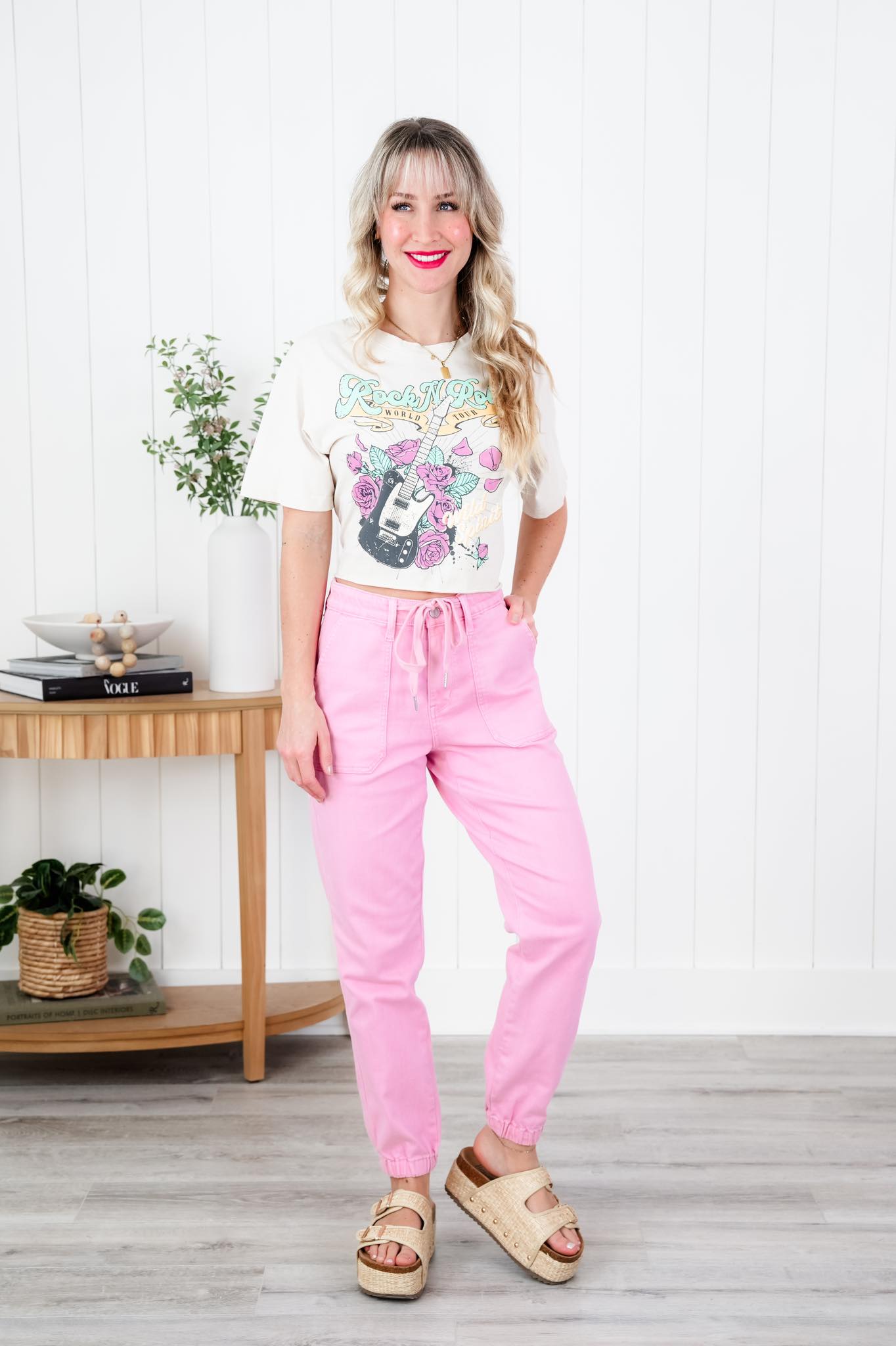 Judy Blue Airplane Mode High Rise Light Pink Jogger