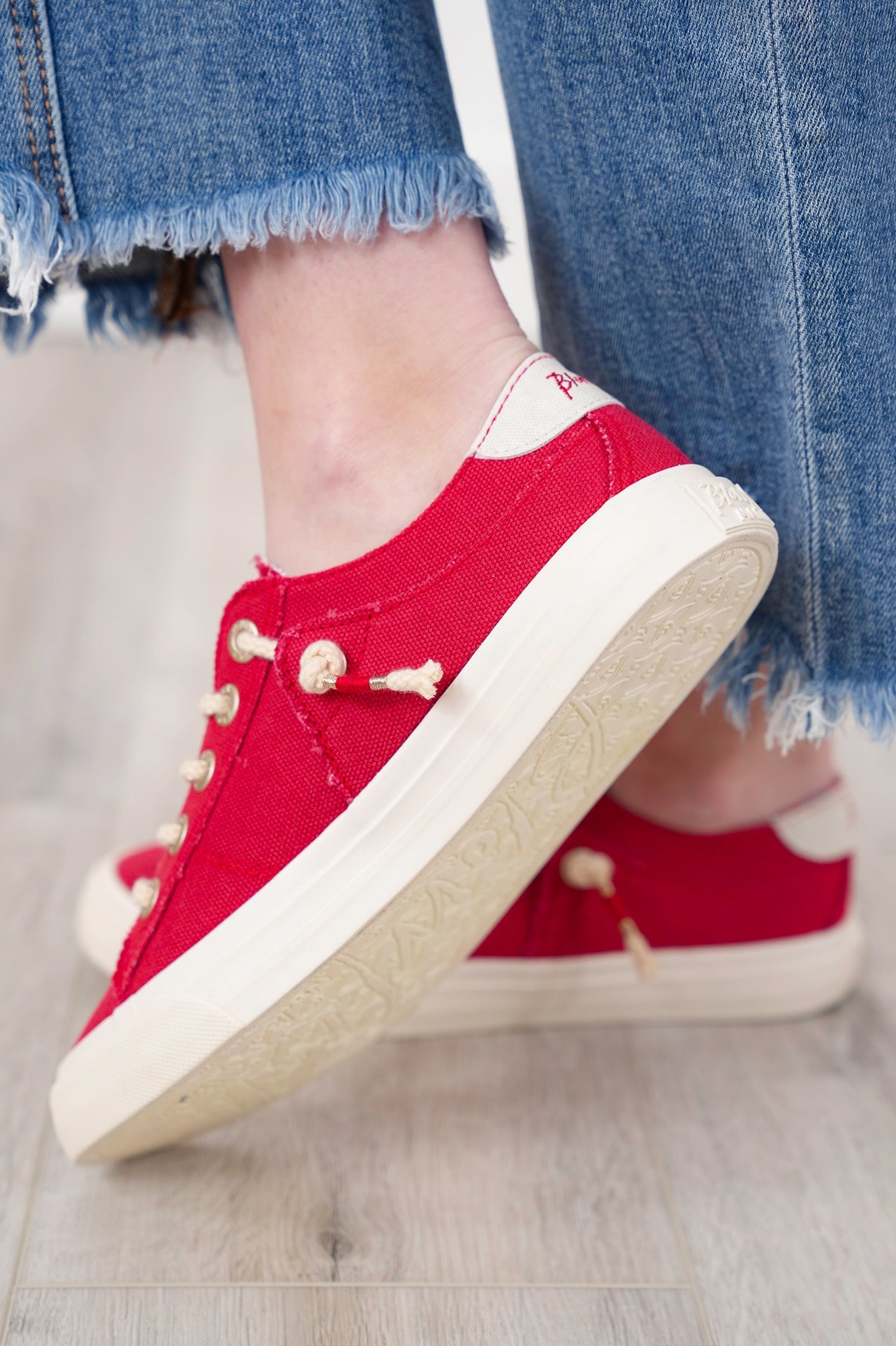 Blowfish Textured Sneaker with Patterned Inner Lining and Braided Laces