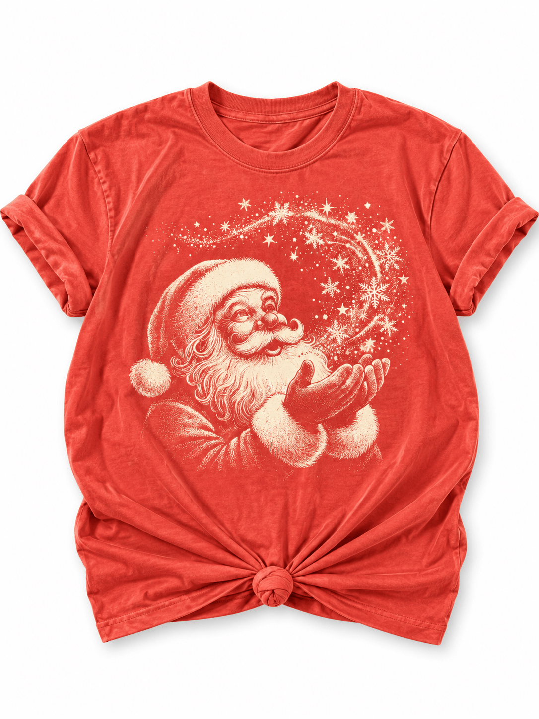 Plus/Reg Short Sleeve Magical Santa Christmas Graphic Tee