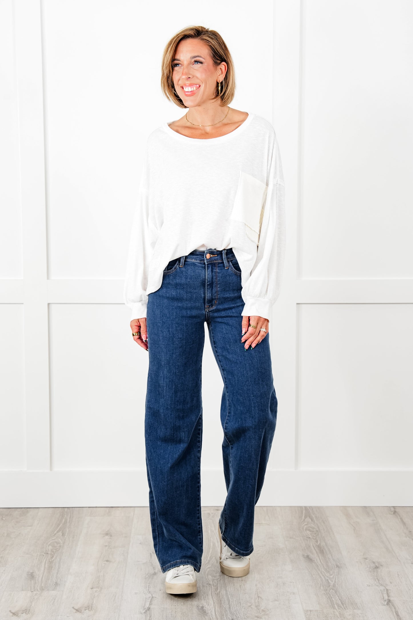 Judy Blue High Rise Medium Wash Vintage Wide Leg Jeans