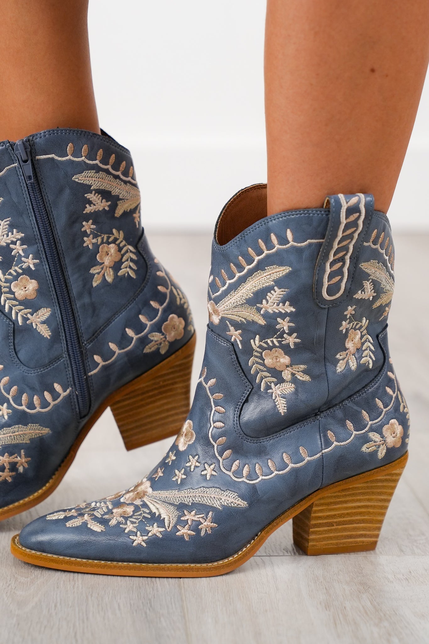 Corky's "Lets Go Girl" Embroidered Western Ankle Boot with Pointed Toe