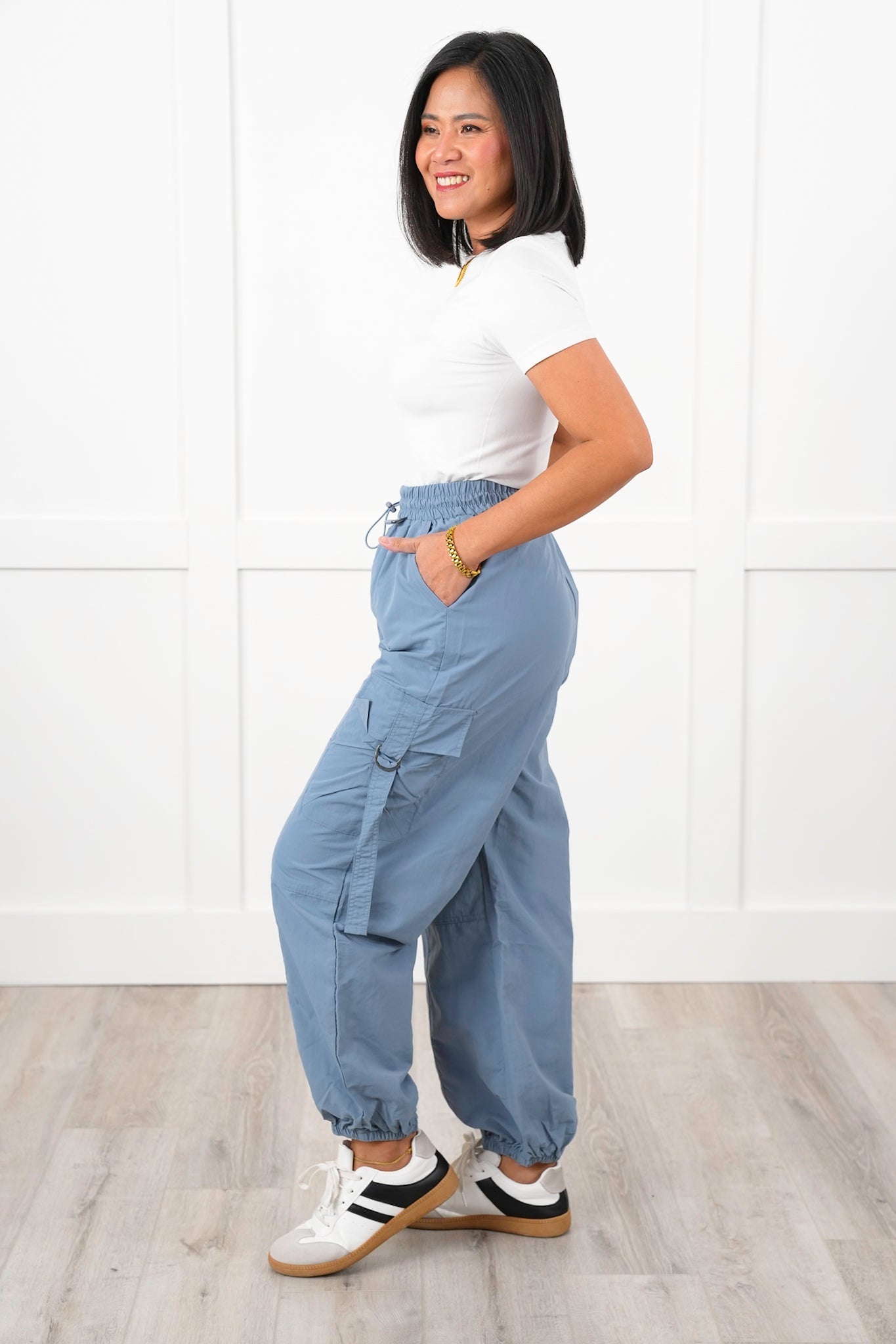 Elastic Waist Cargo Woven Jogger Pants