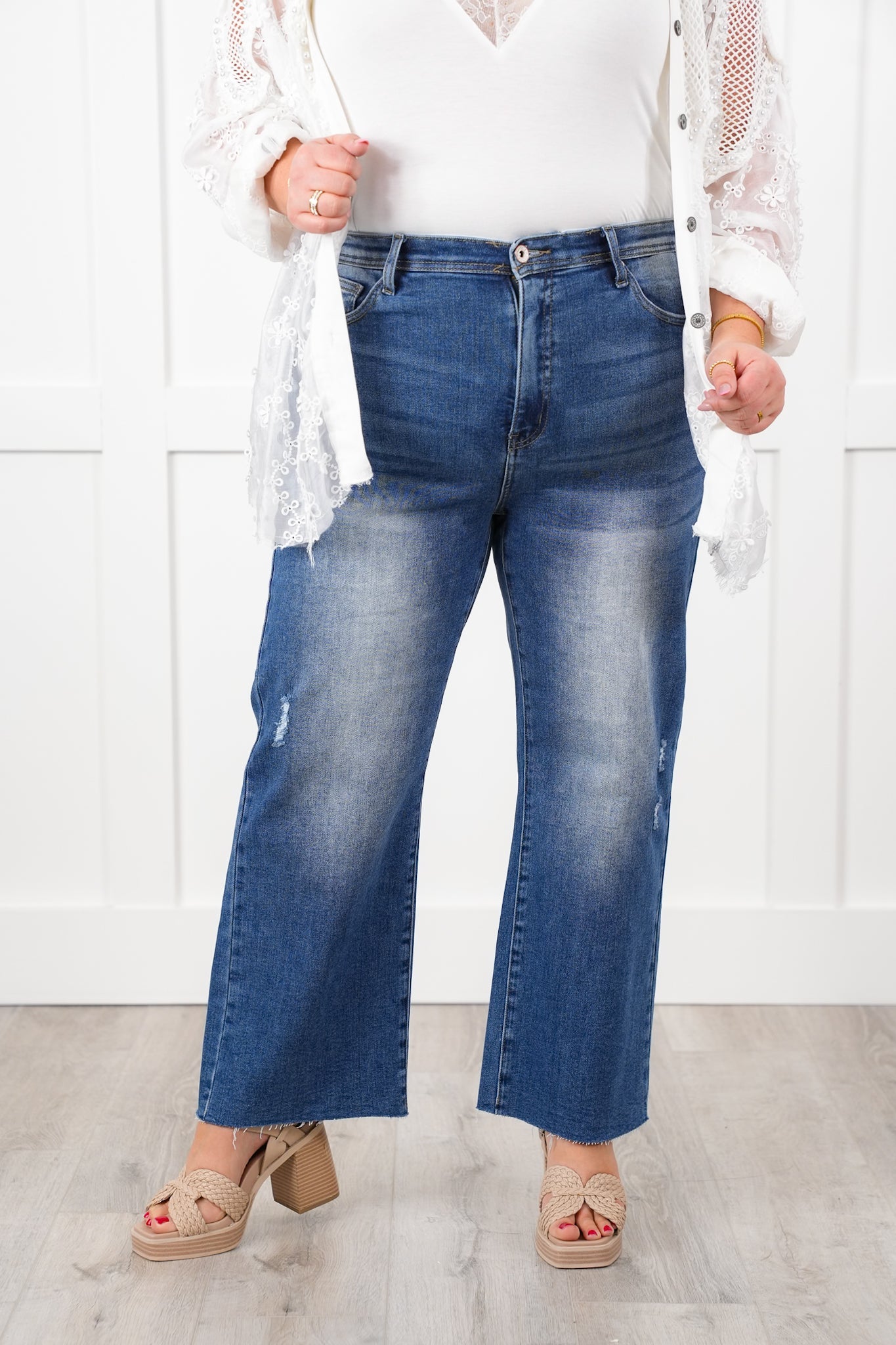 Special A High Rise Dark Wash Tummy Control Dad Jeans
