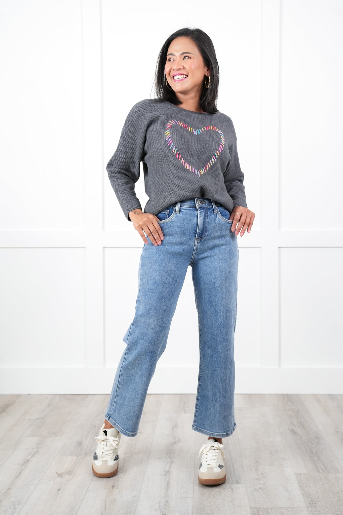 Special A High Rise Light Wash Cropped Wide Leg Jeans
