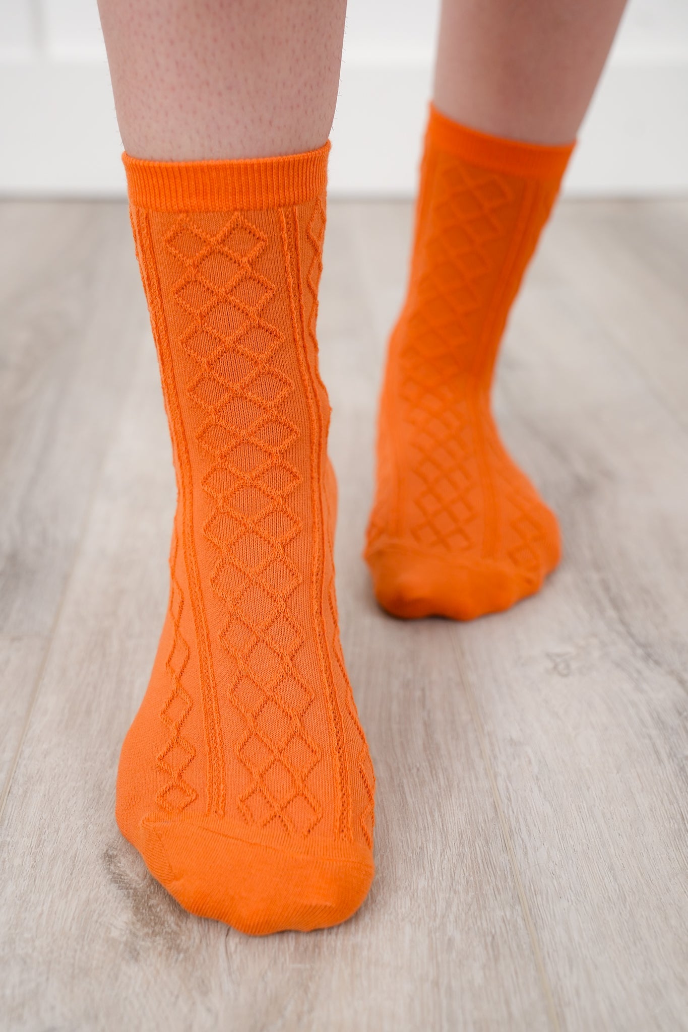 Solid Color Argyle Crew Socks
