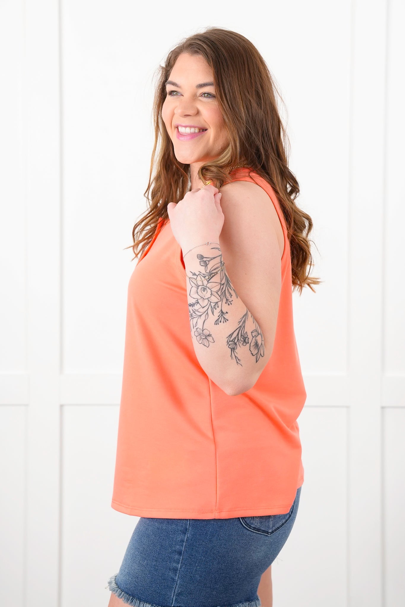 Door Buster! Plus/Reg Solid Button Up Knit Tank Top