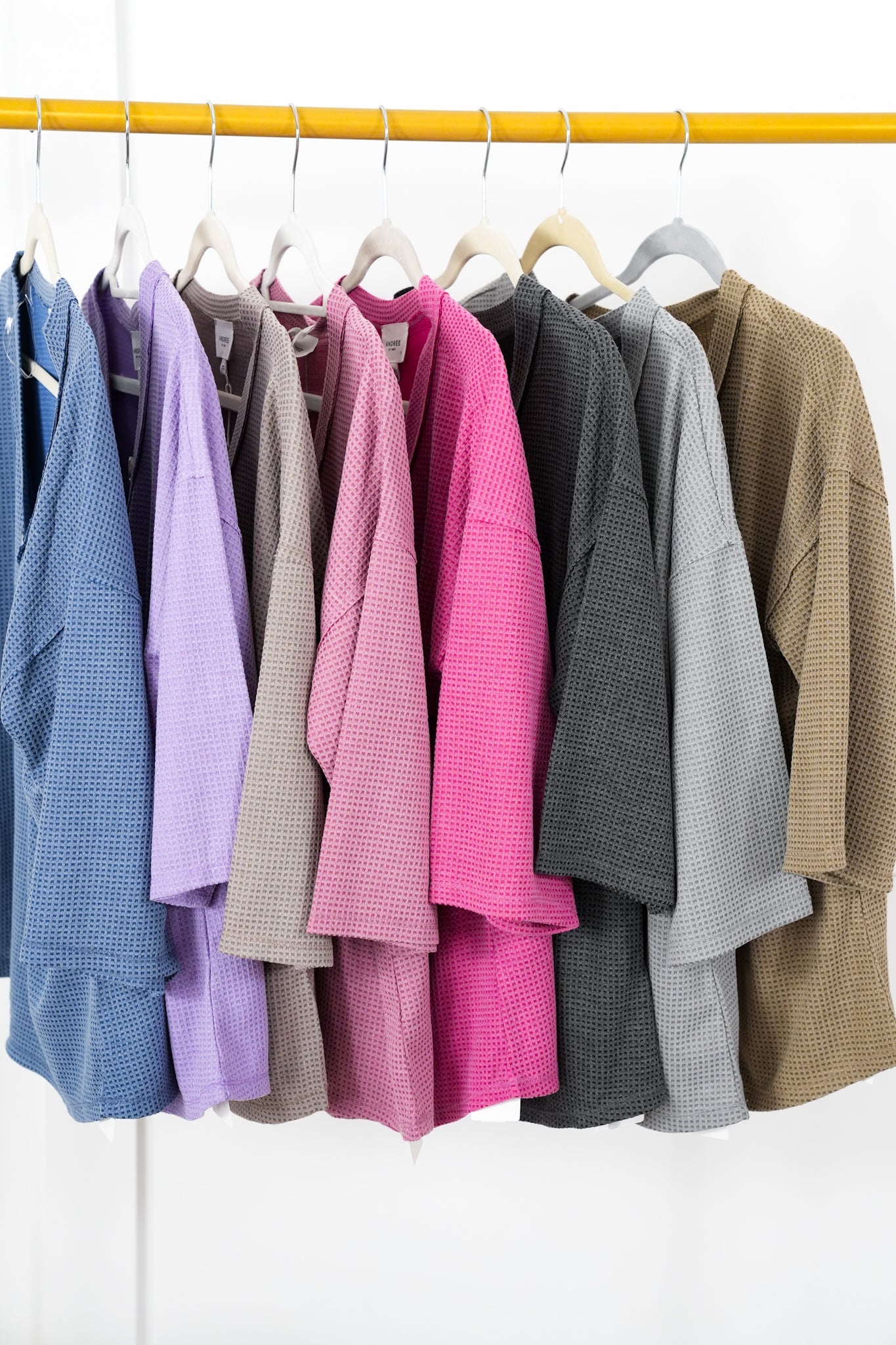 Door Buster! Plus/Reg Thermal 3/4 Sleeve V-Neck Top with Button Detail