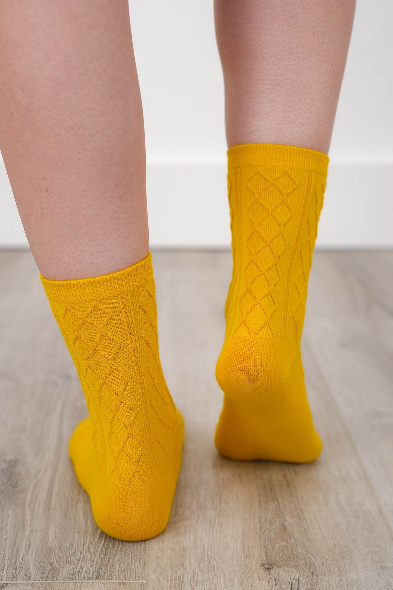 Solid Color Argyle Crew Socks
