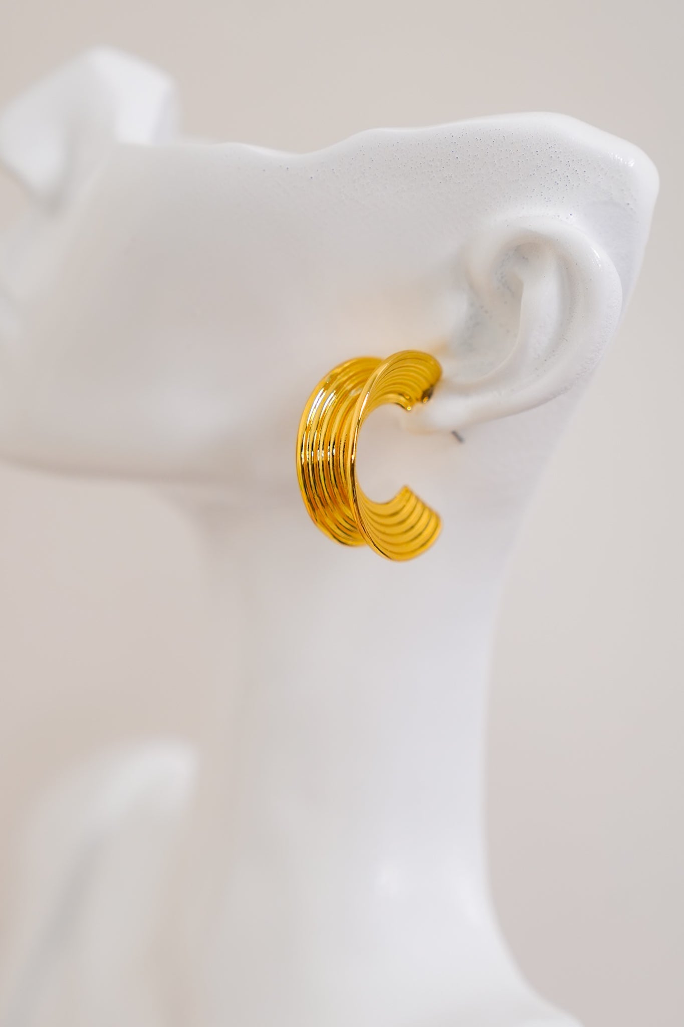 Jess Lea Golden Ripple Hoop Earrings