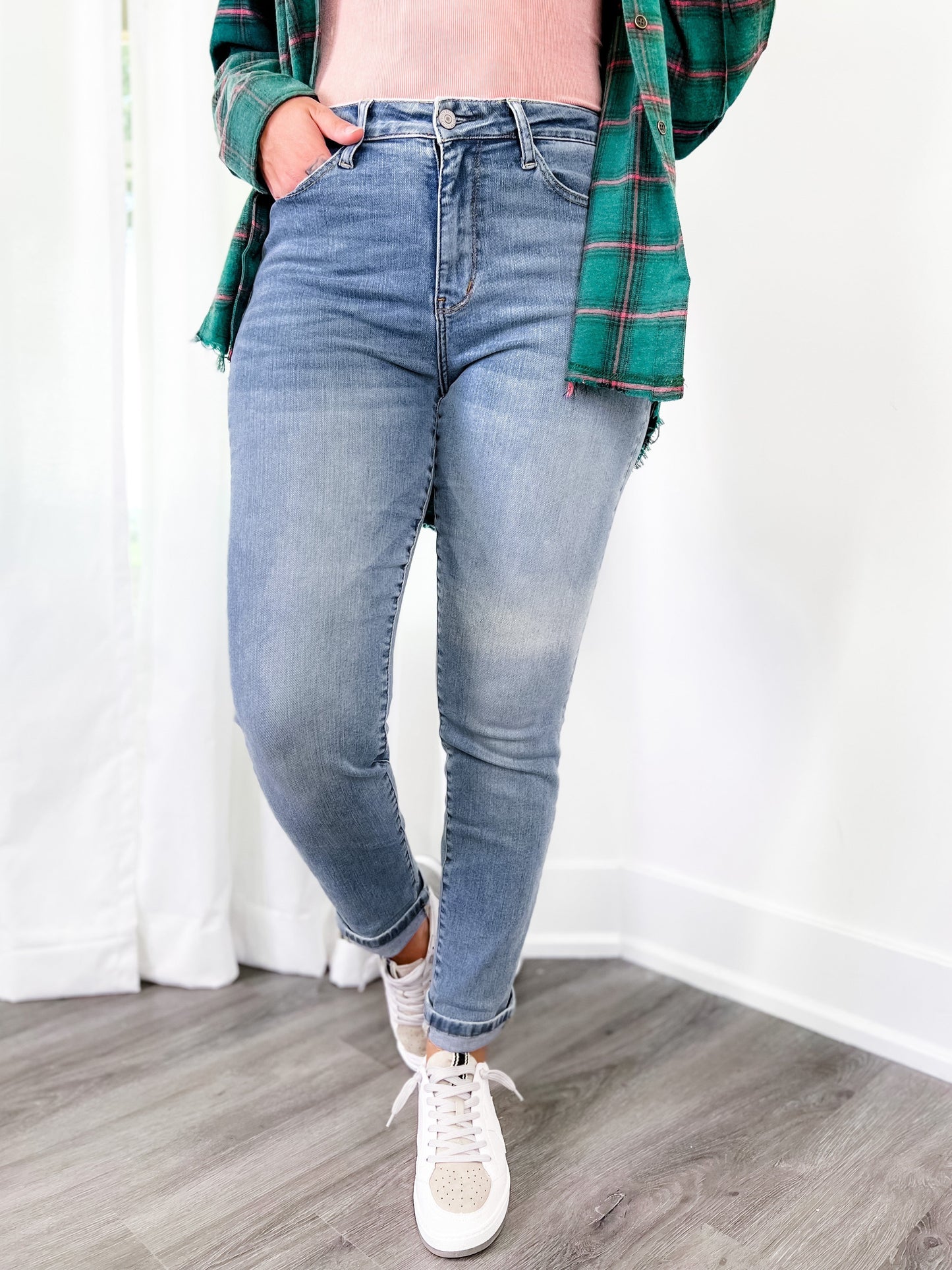Judy Blue Hi Waist Board Meeting Vintage Wash Boyfriend
