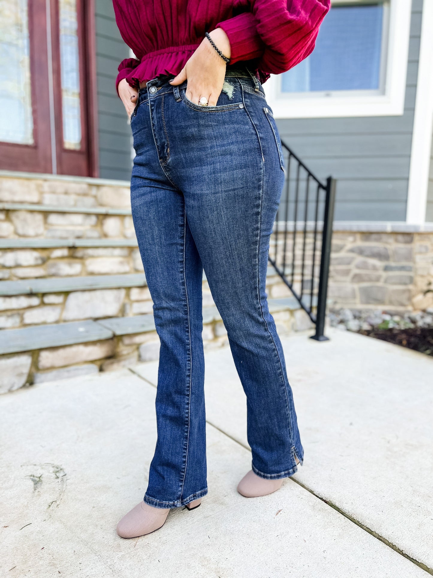 Judy Blue Better in Boots High Waist Slit Hem Slim Bootcut