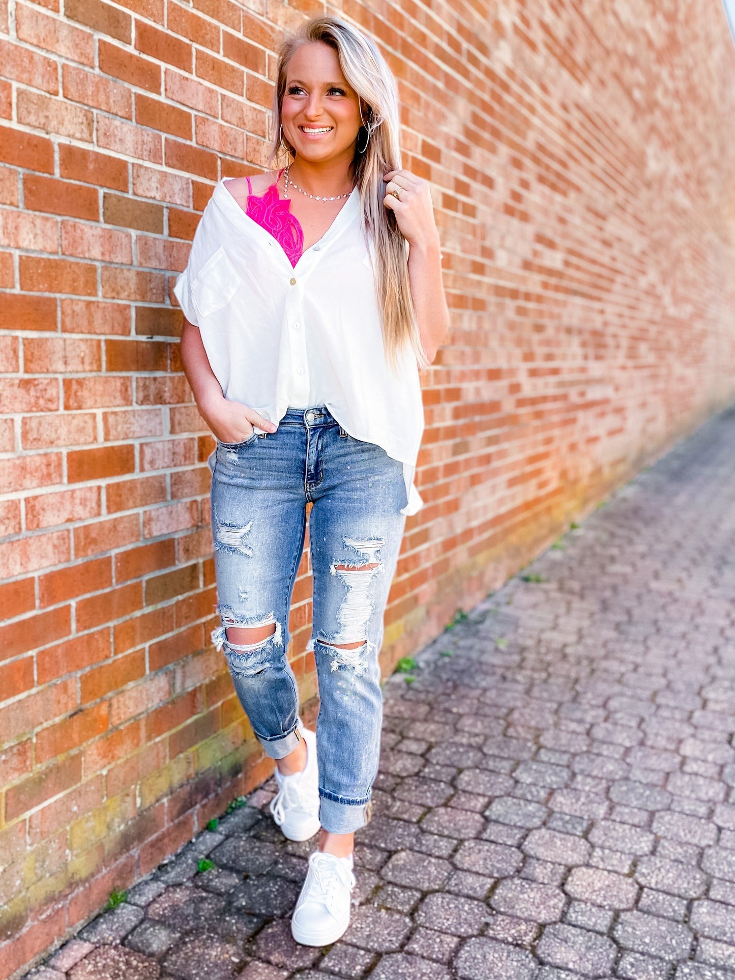 Judy Blue Lucky Charms Paint Splatter Boyfriend Jeans
